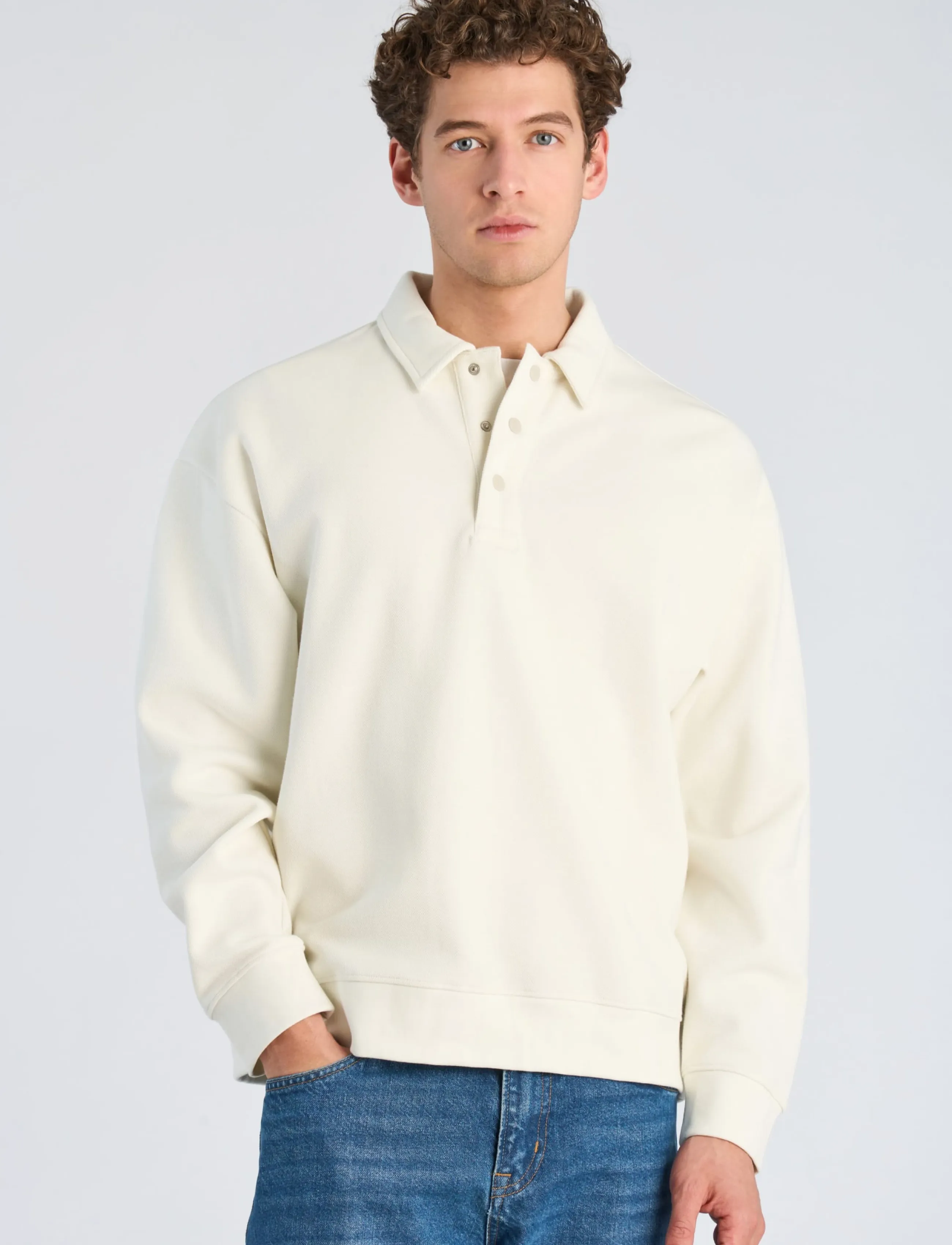 Lindbergh - Birdeye sweat polo L/S - chalk white - 3