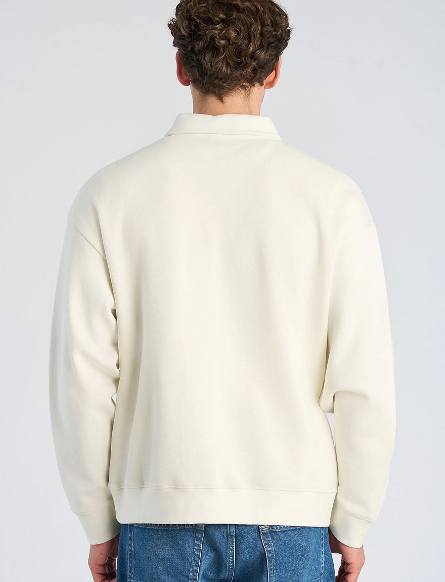 Lindbergh - Birdeye sweat polo L/S - langärmelige strick-polohemden - chalk white - 4