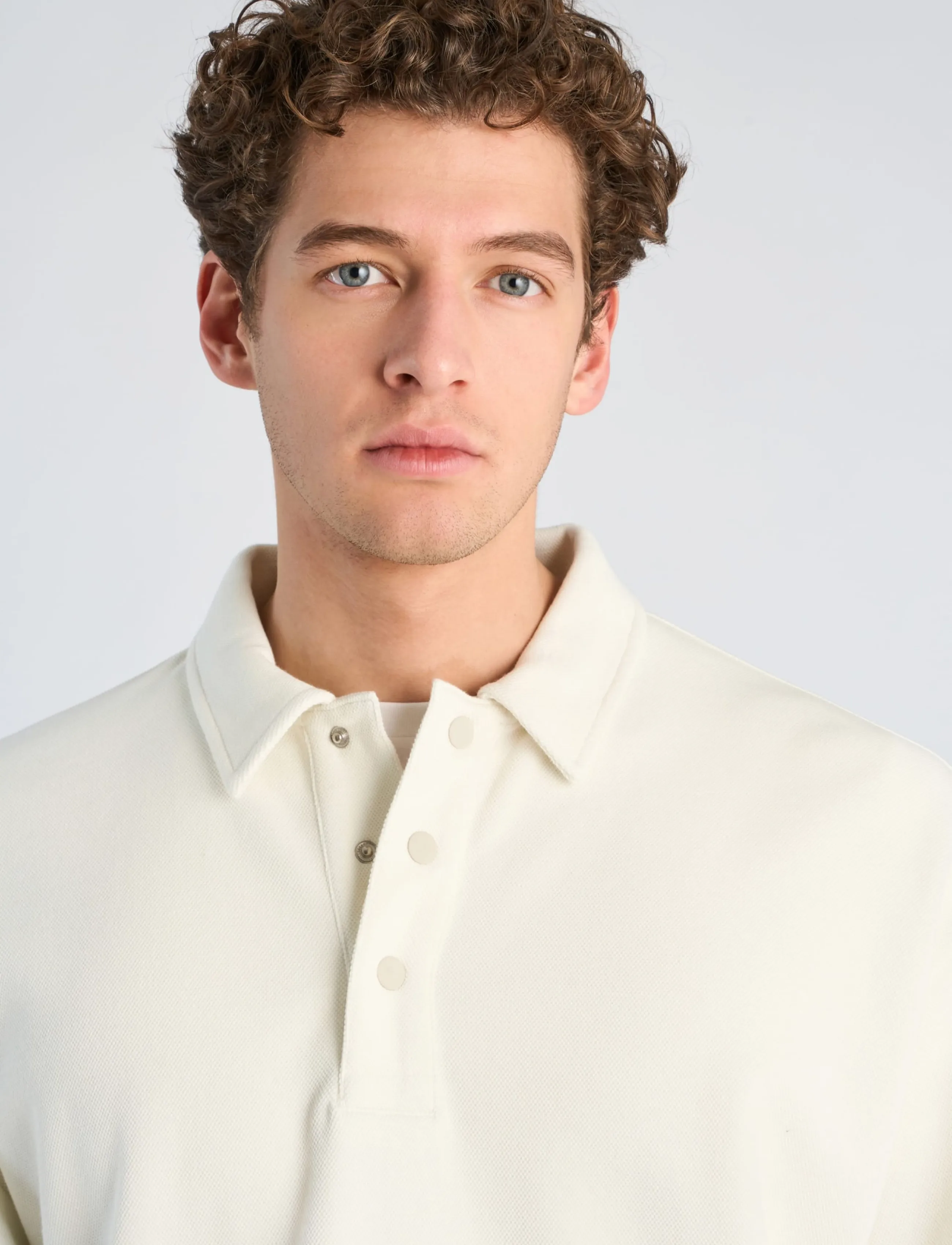 Lindbergh - Birdeye sweat polo L/S - chalk white - 5