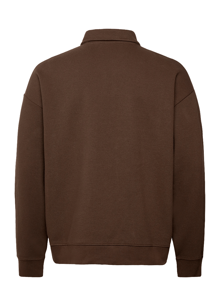 Lindbergh - Birdeye sweat polo L/S - langärmelig - dk brown - 1
