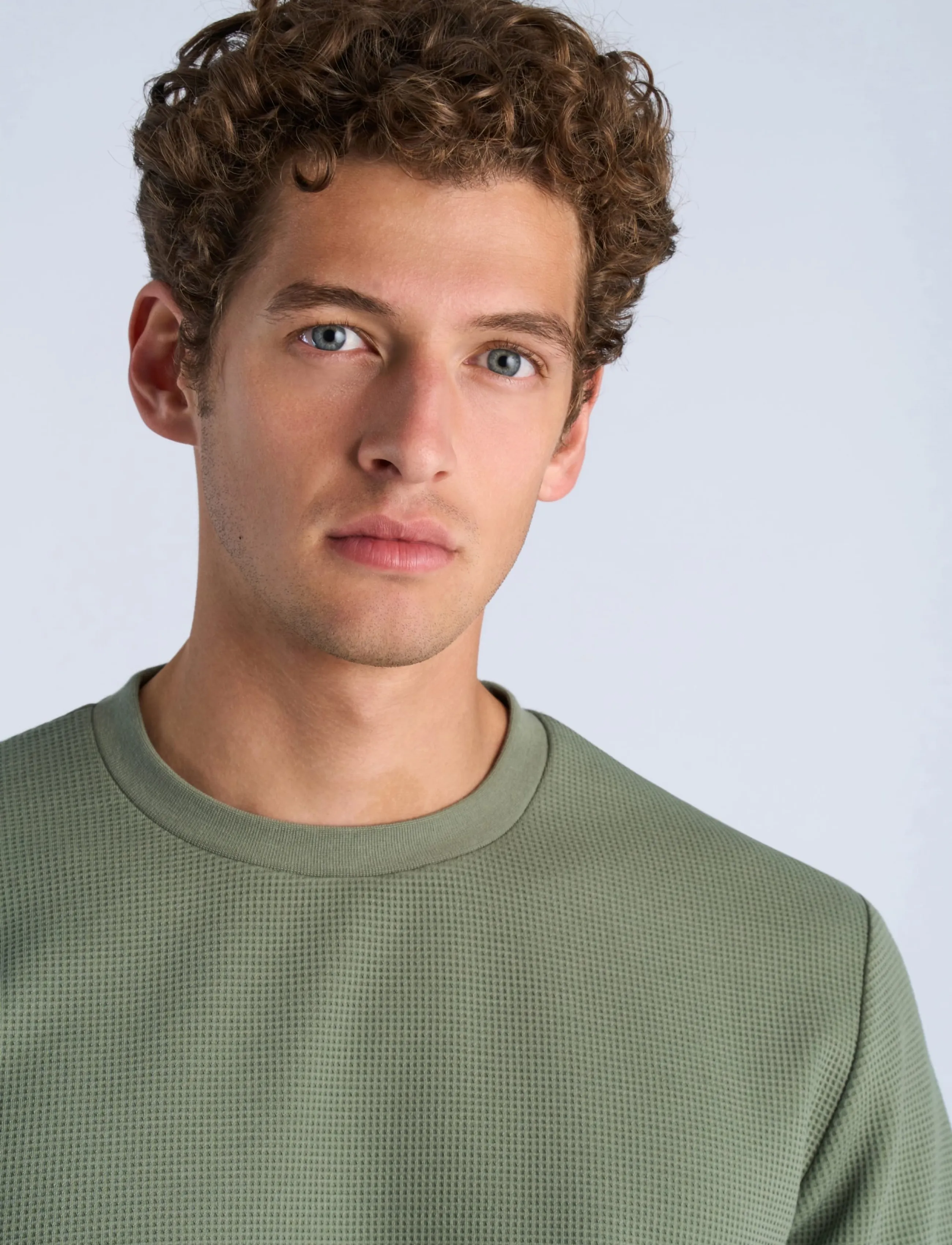 Lindbergh - Waffle crew neck sweat - autumn savings - lt dusty army - 5