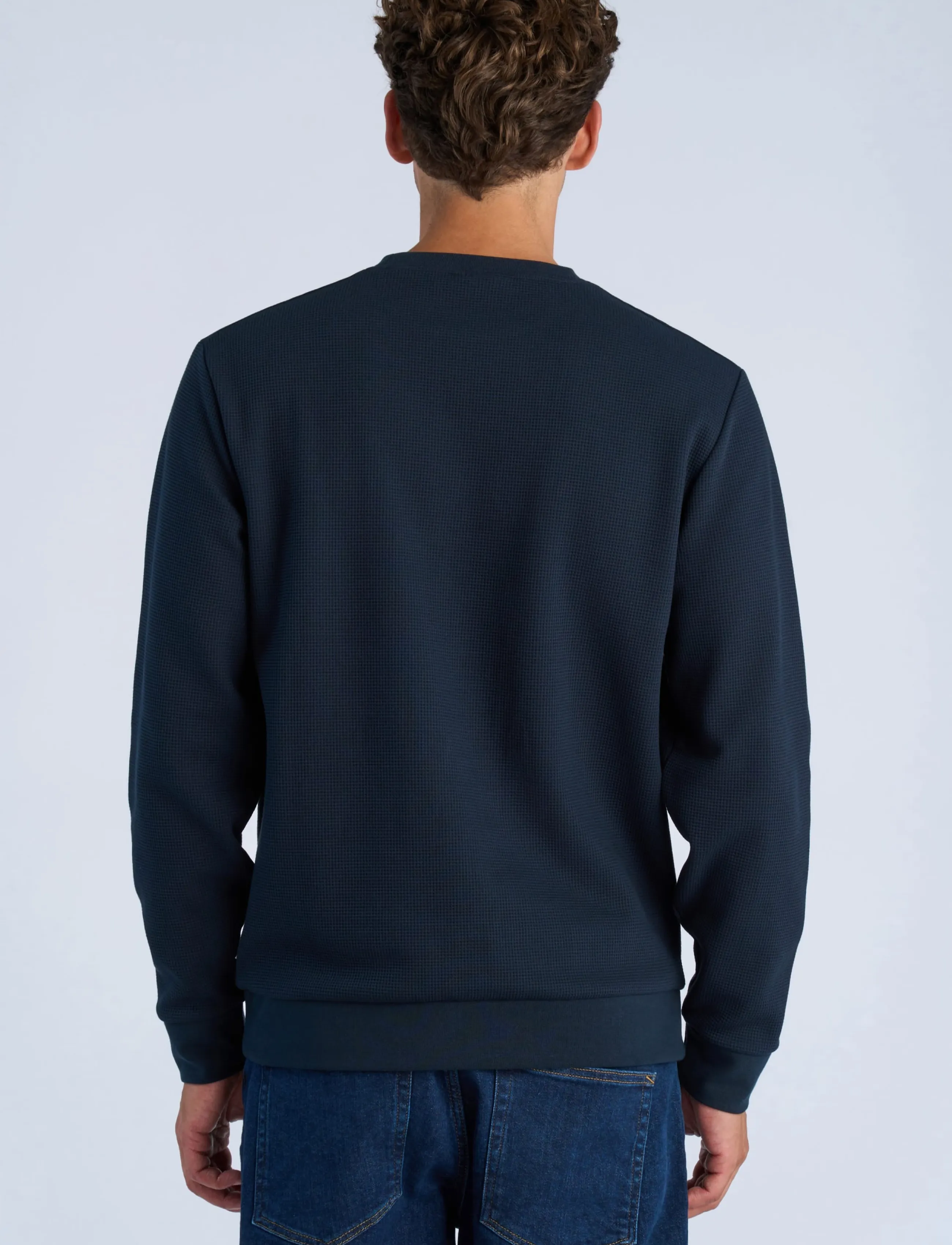 Lindbergh - Waffle crew neck sweat - autumn savings - navy - 4