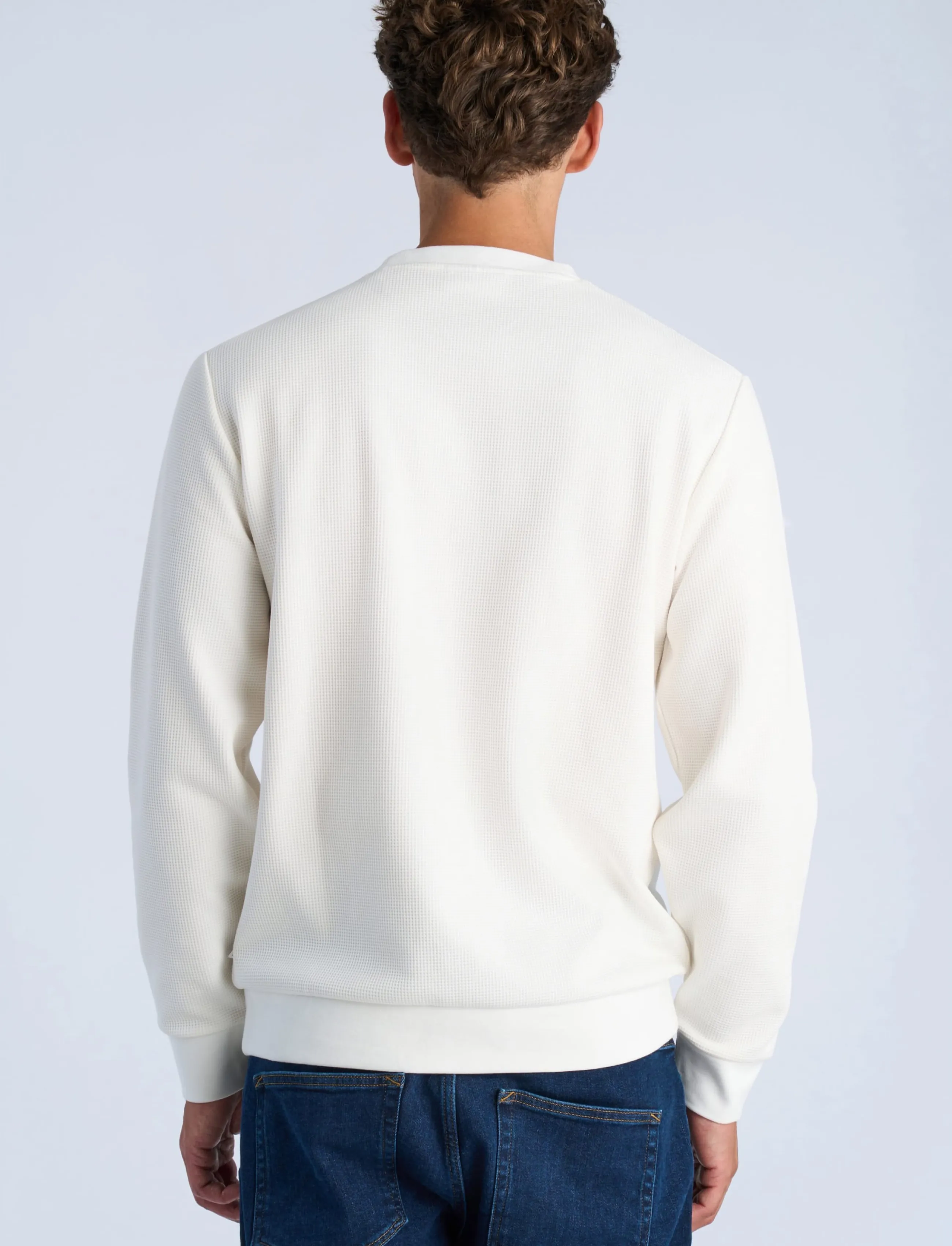 Lindbergh - Waffle crew neck sweat - autumn savings - off white - 4