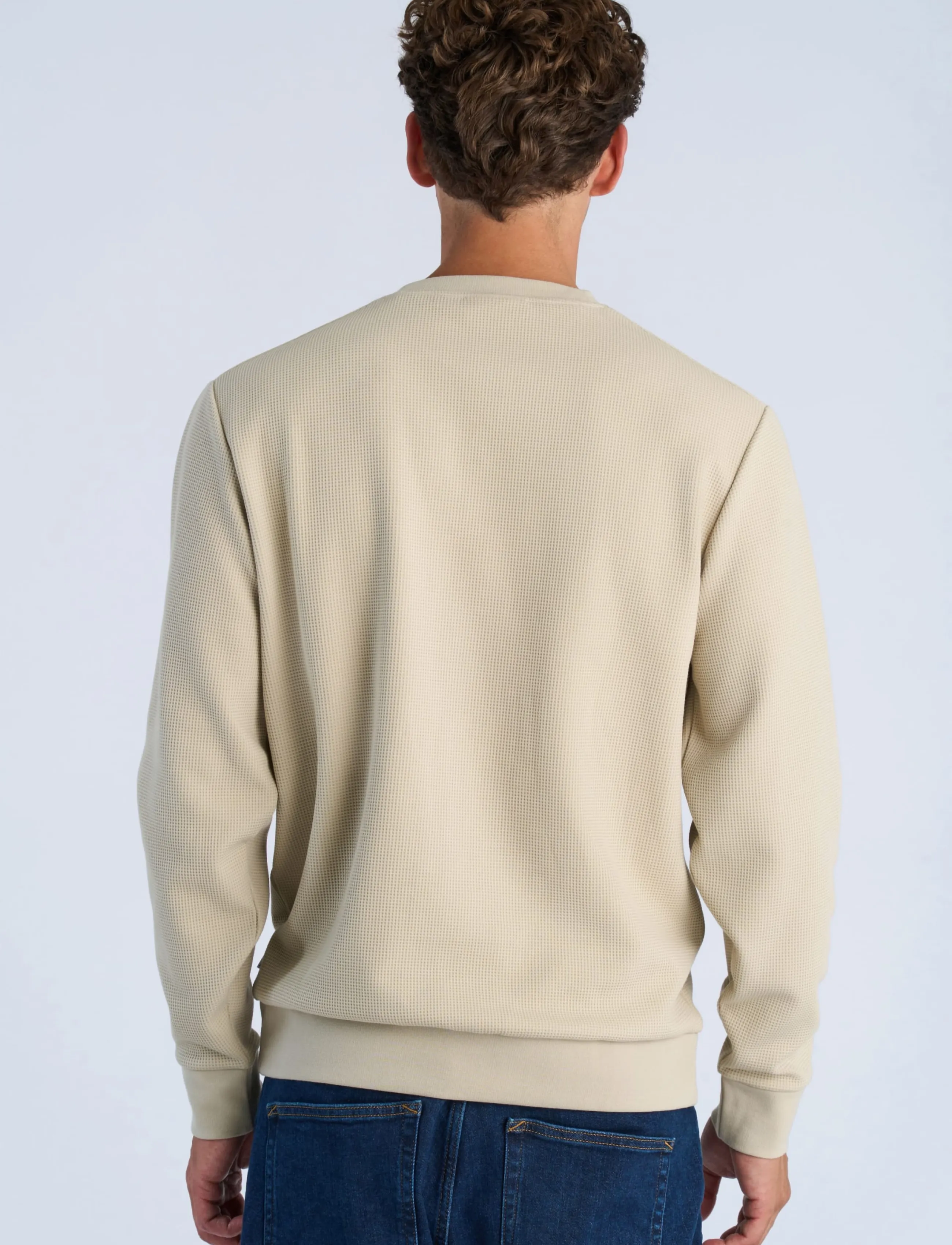 Lindbergh - Waffle crew neck sweat - autumn savings - sand - 4
