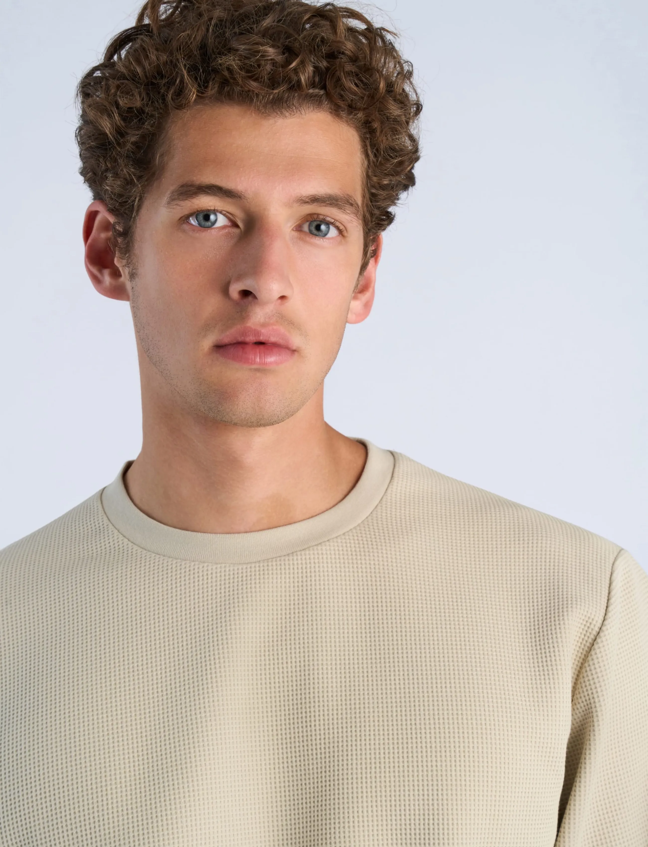 Lindbergh - Waffle crew neck sweat - autumn savings - sand - 5
