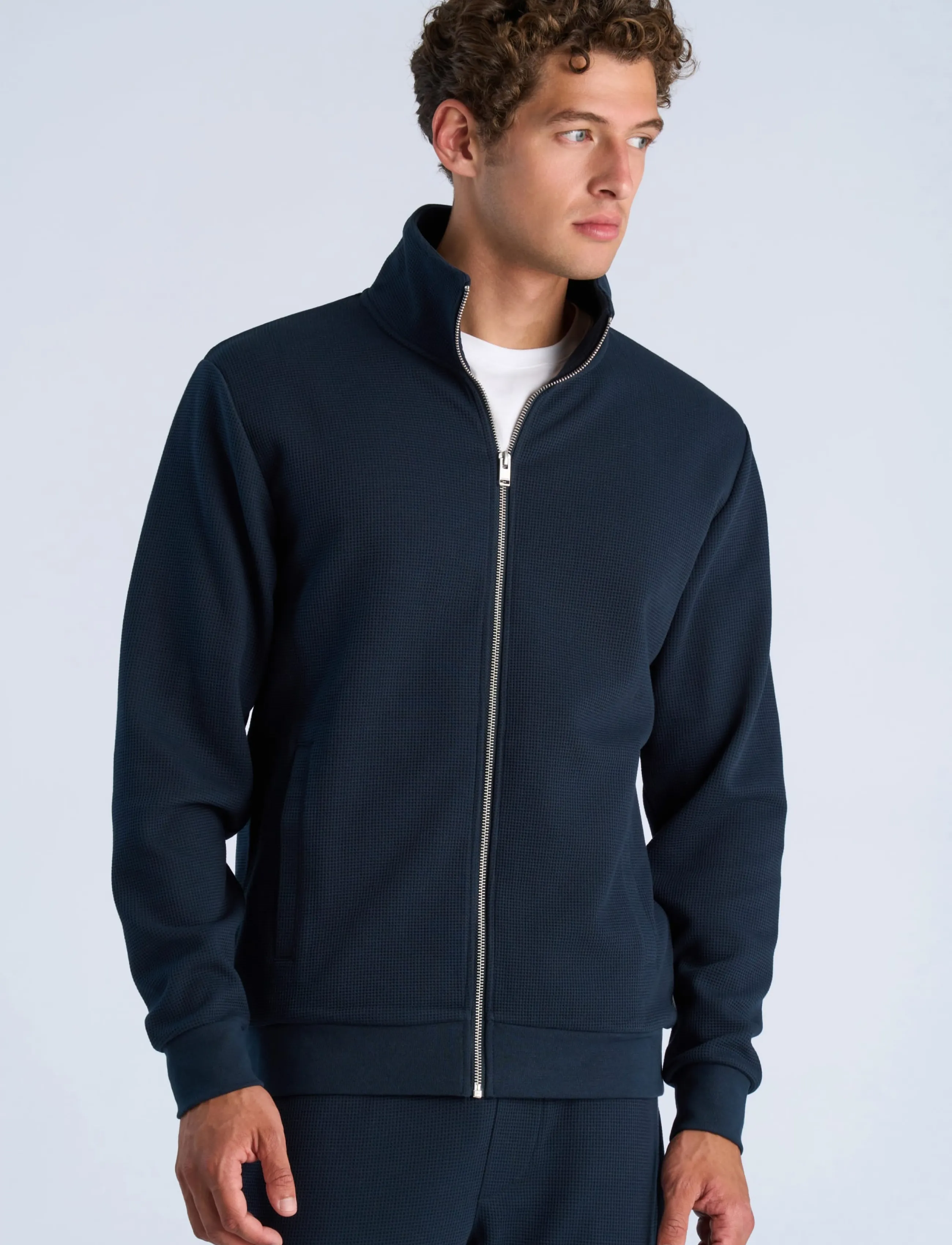 Lindbergh - Waffle full zip sweat - autumn savings - navy - 3