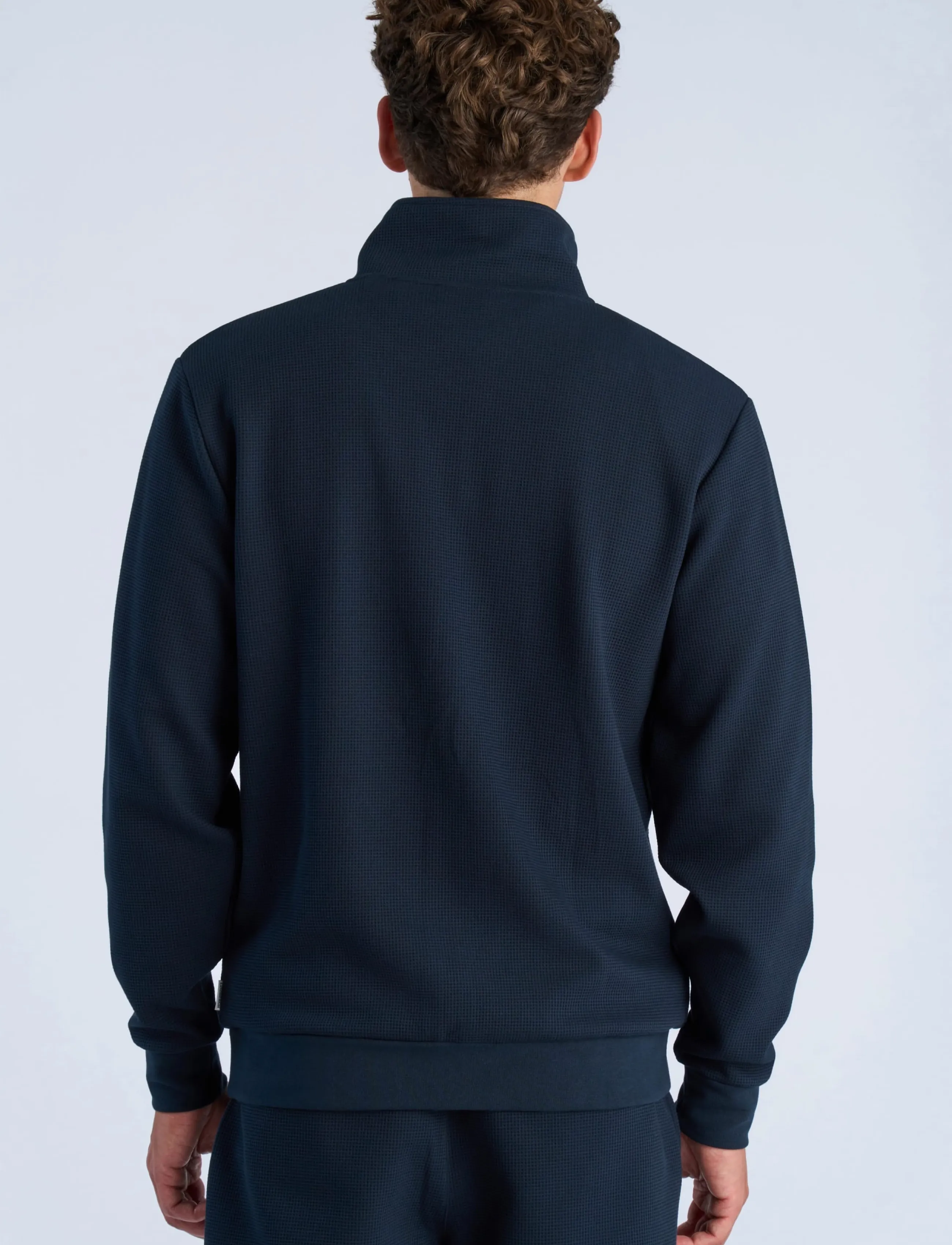 Lindbergh - Waffle full zip sweat - autumn savings - navy - 4