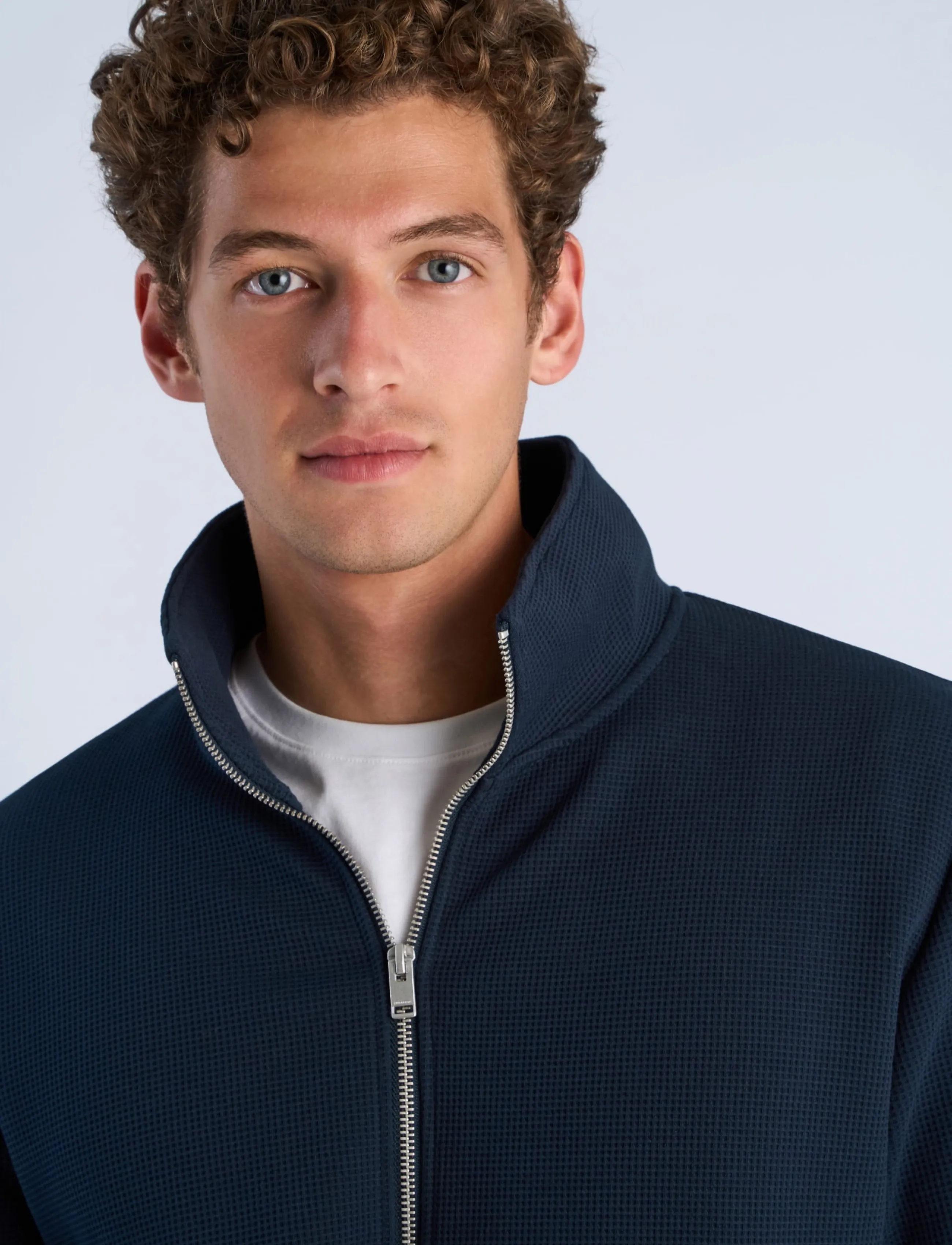 Lindbergh - Waffle full zip sweat - autumn savings - navy - 5