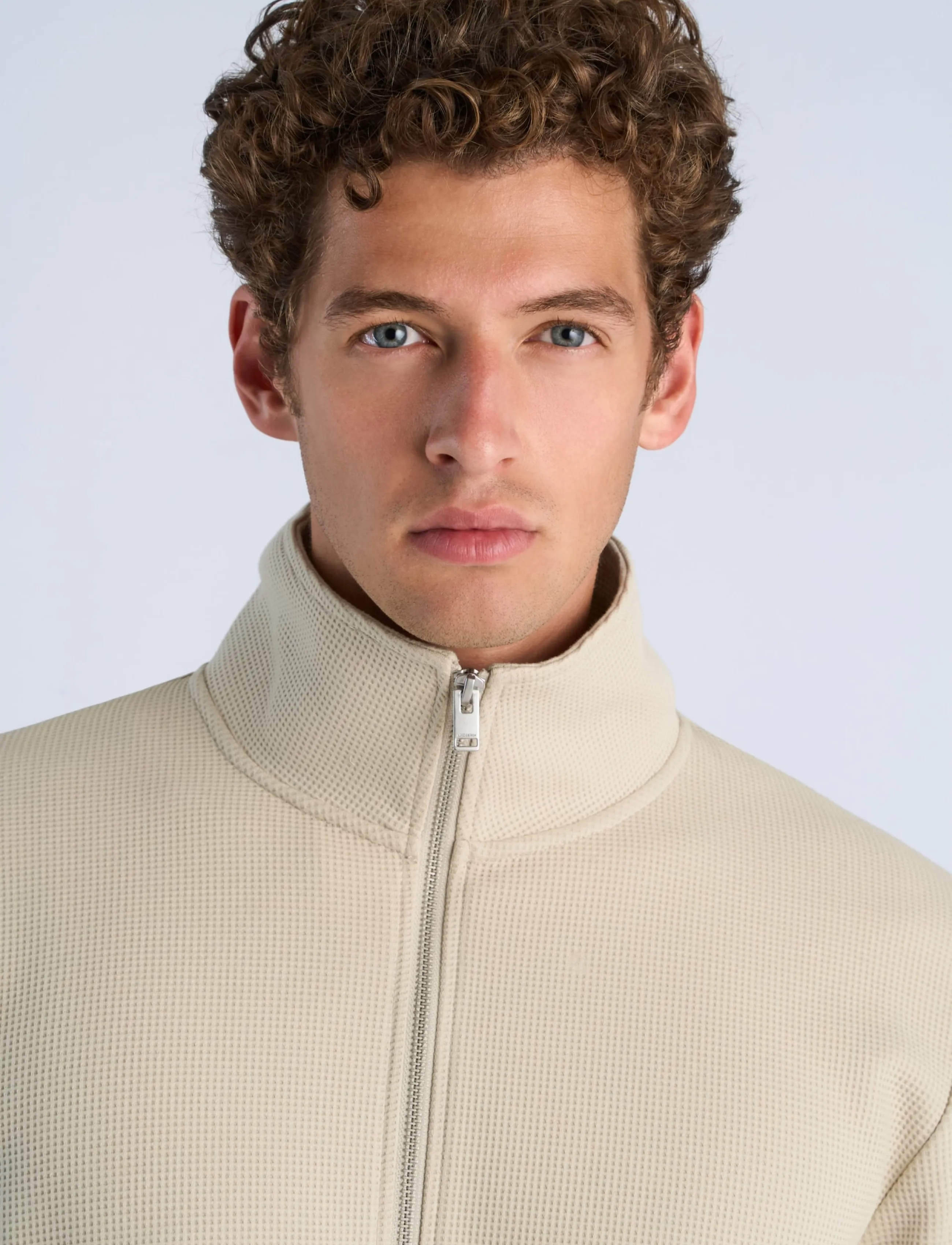 Lindbergh - Waffle full zip sweat - autumn savings - sand - 5