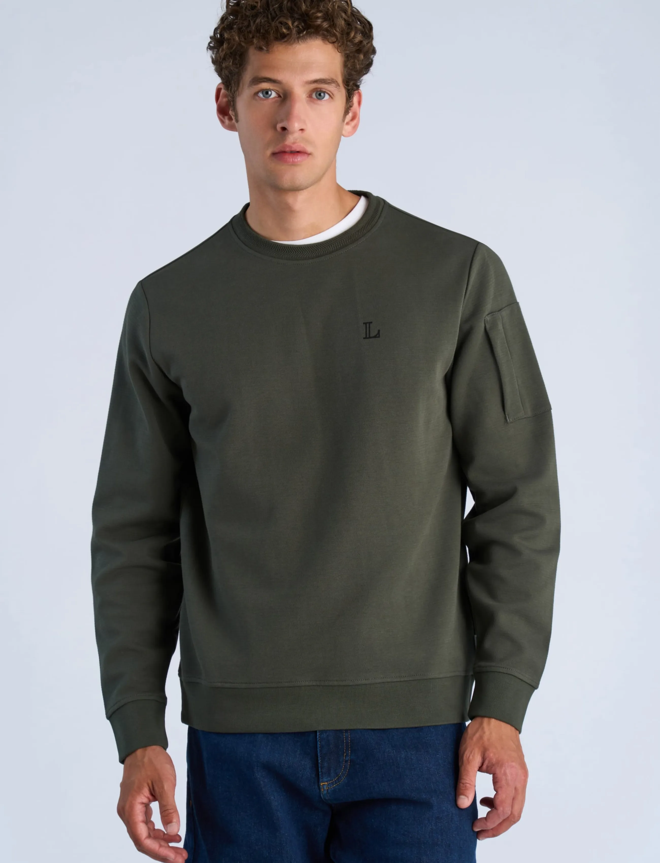 Lindbergh - O-neck sweat - autumn savings - army - 3