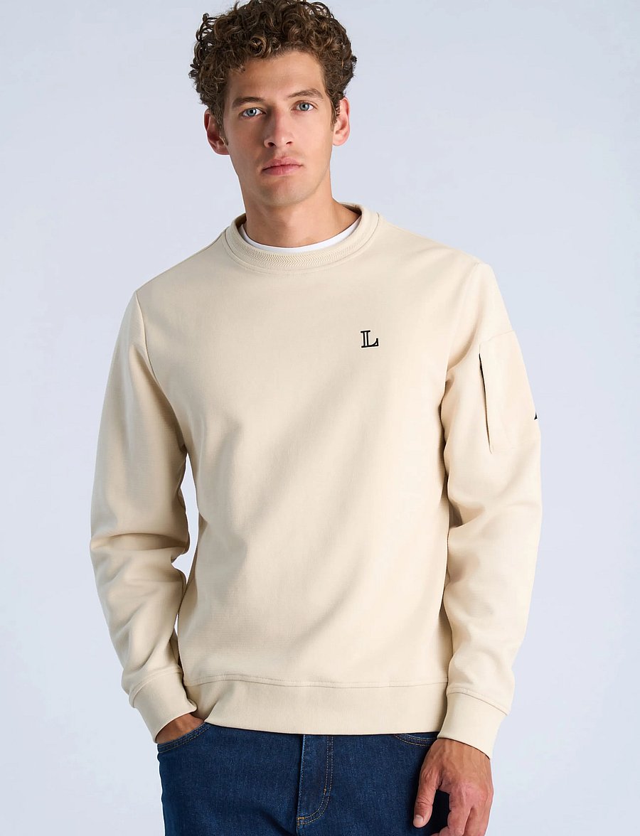 Lindbergh - O-neck sweat - collections - lt sand - 3