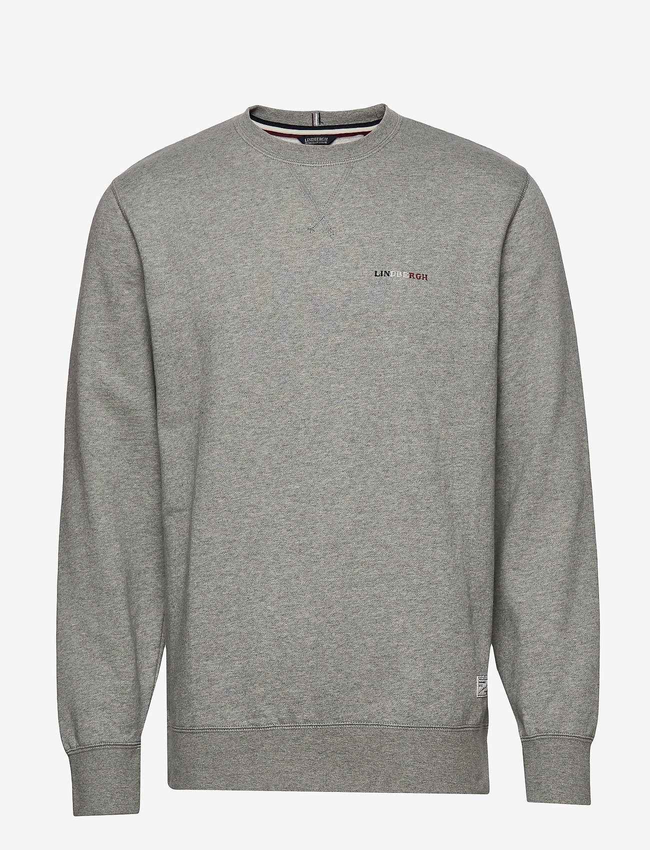 Lindbergh - Basic sweatshirt w embroidery - grey mel - 0