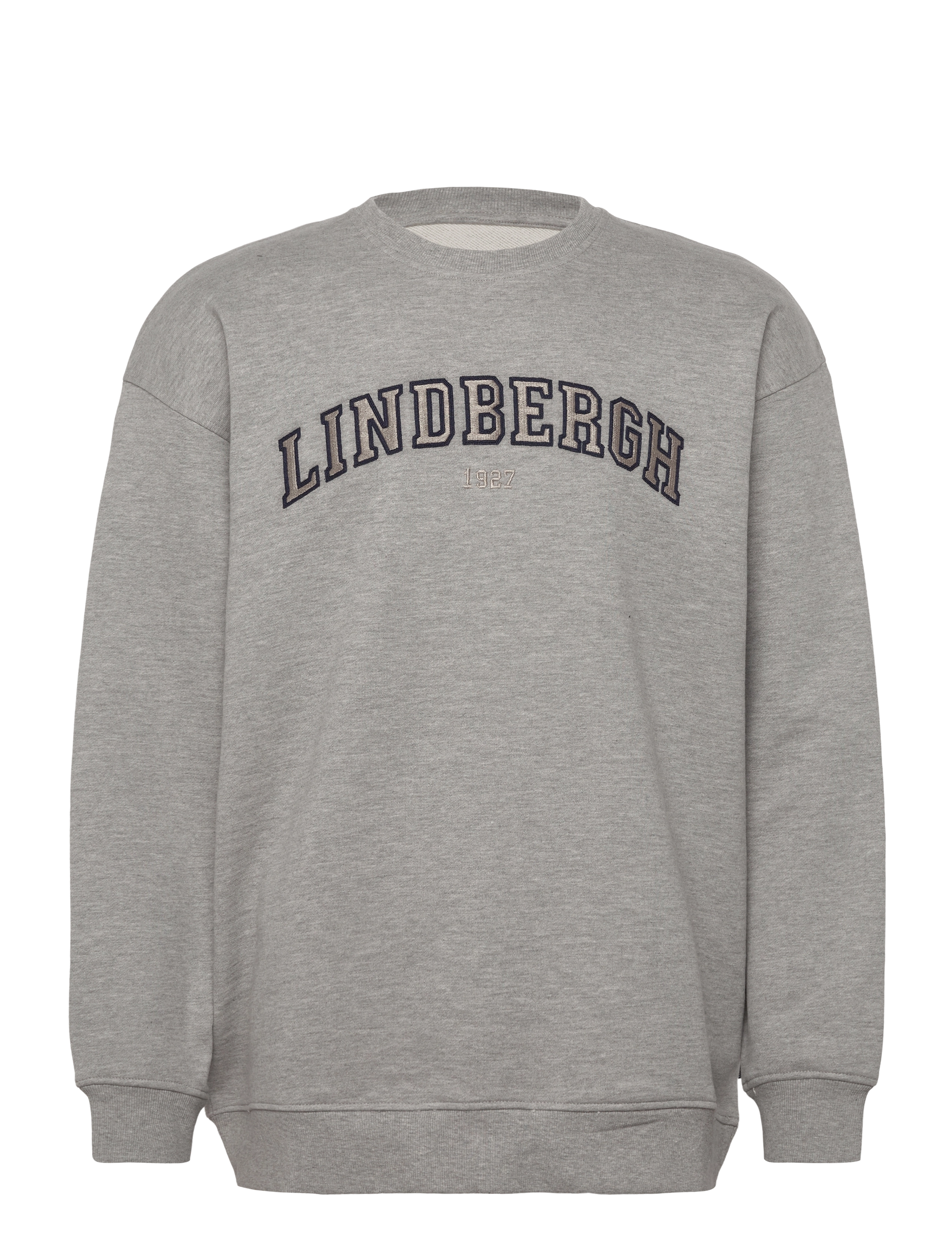 Lindbergh Logo Sweat, Mænd, Logo Sweatshirt, Grå, Str: L