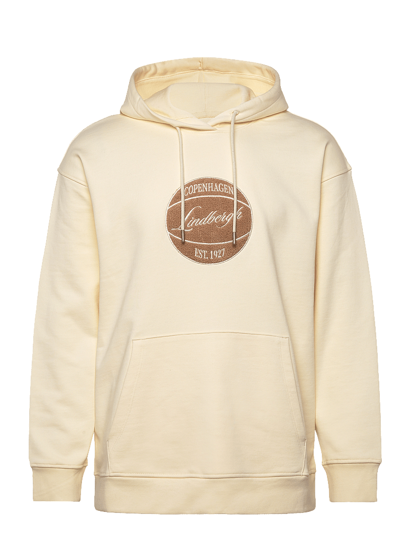 Lindbergh - Logo sweat hoodie - kapuutsiga dressipluusid - vanilla white - 0