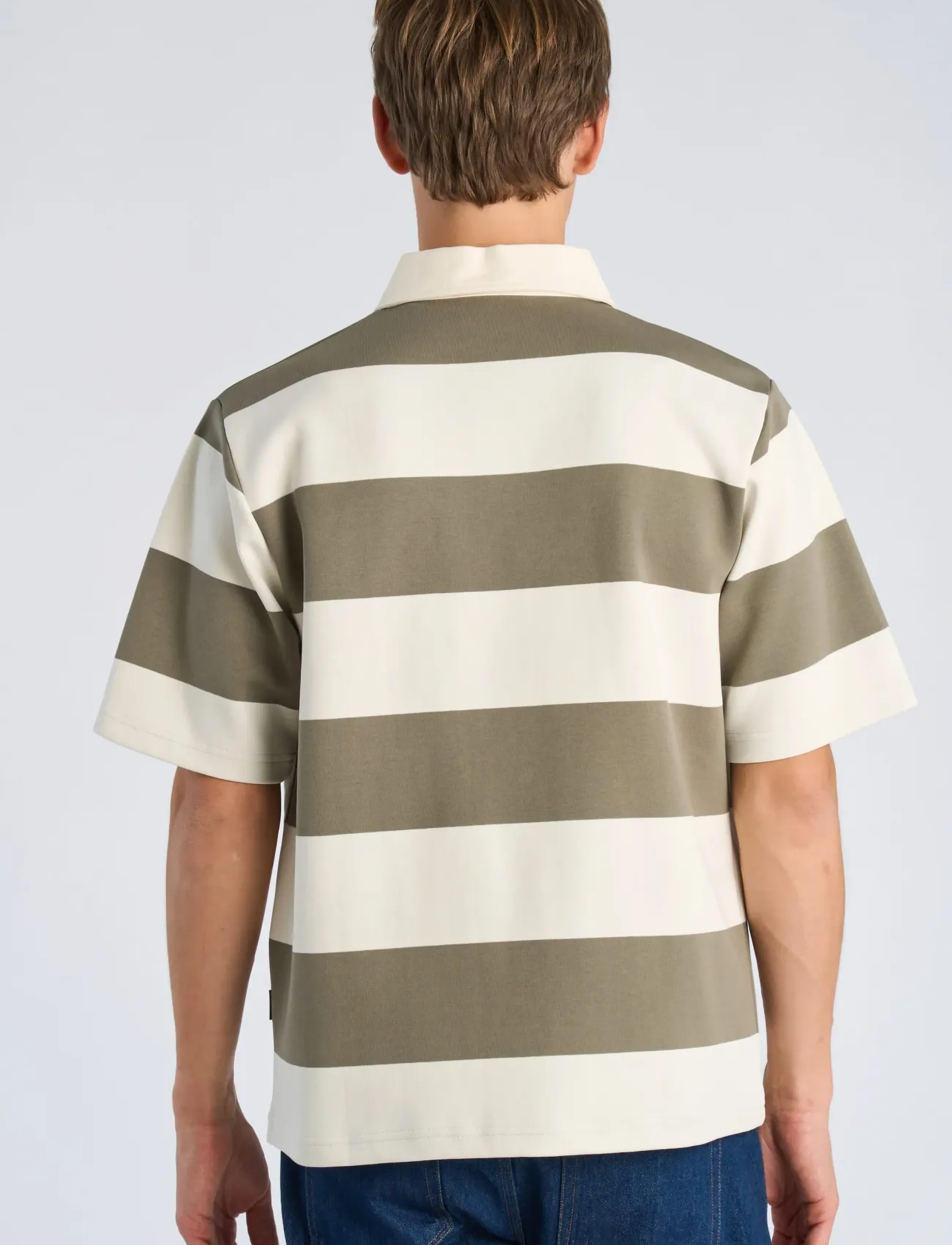 Lindbergh - Rugby polo sweat S/S - short-sleeved polos - dk olive - 4