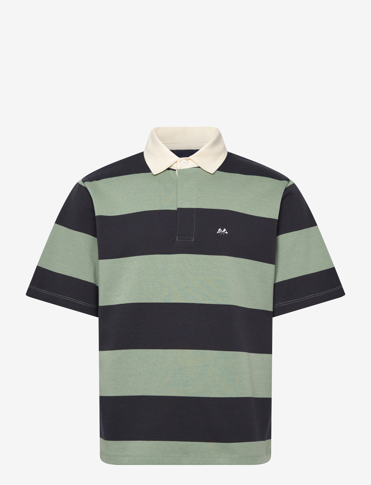 Lindbergh - Rugby polo sweat S/S - short-sleeved polos - faded green - 1