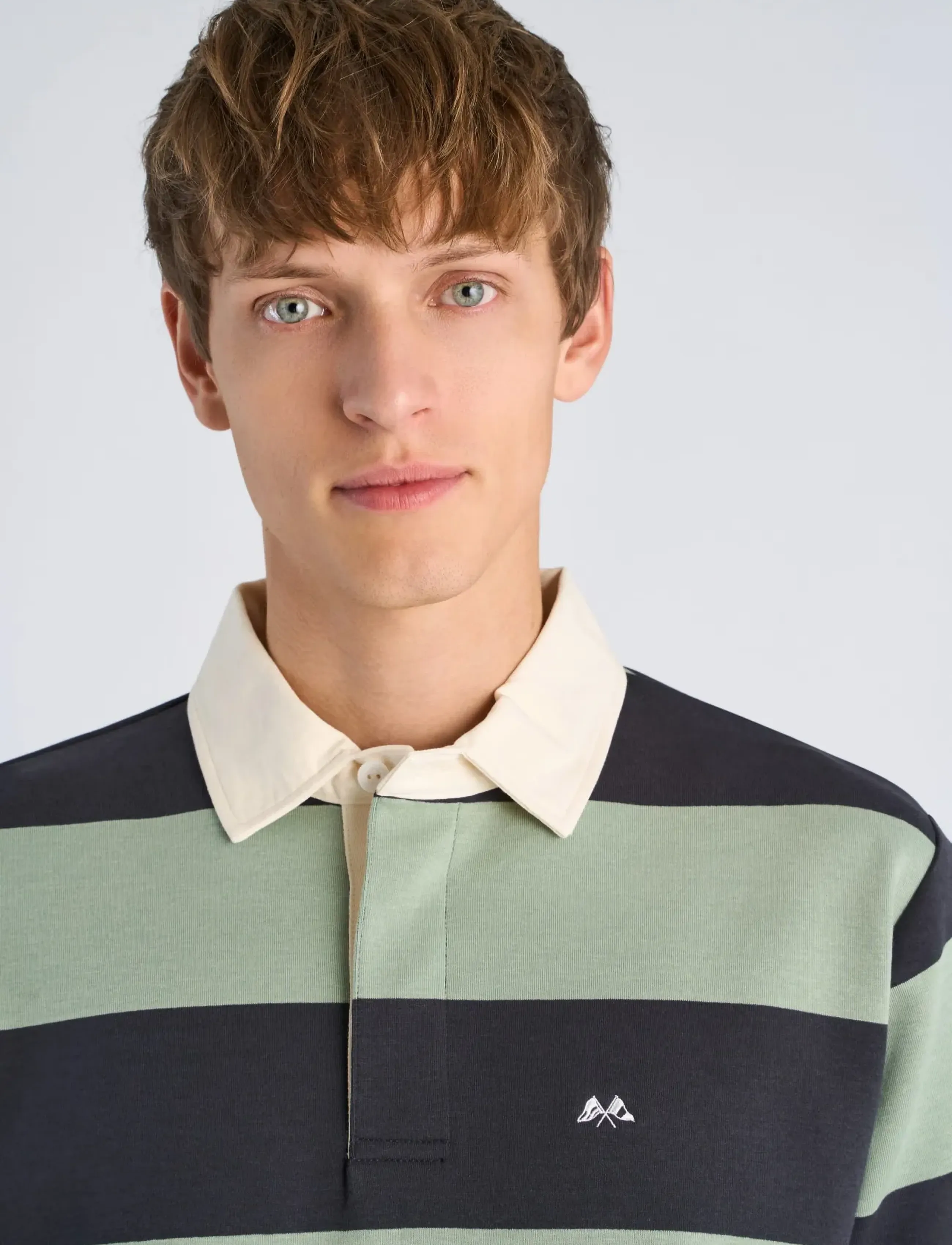 Lindbergh - Rugby polo sweat S/S - short-sleeved polos - faded green - 5
