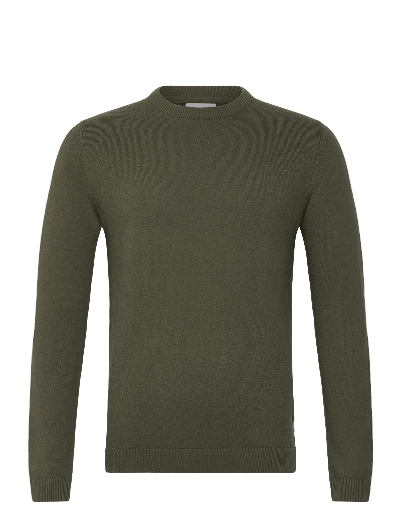 Lindbergh - 100% recycle knit round neck - rundhals - army mel - 1