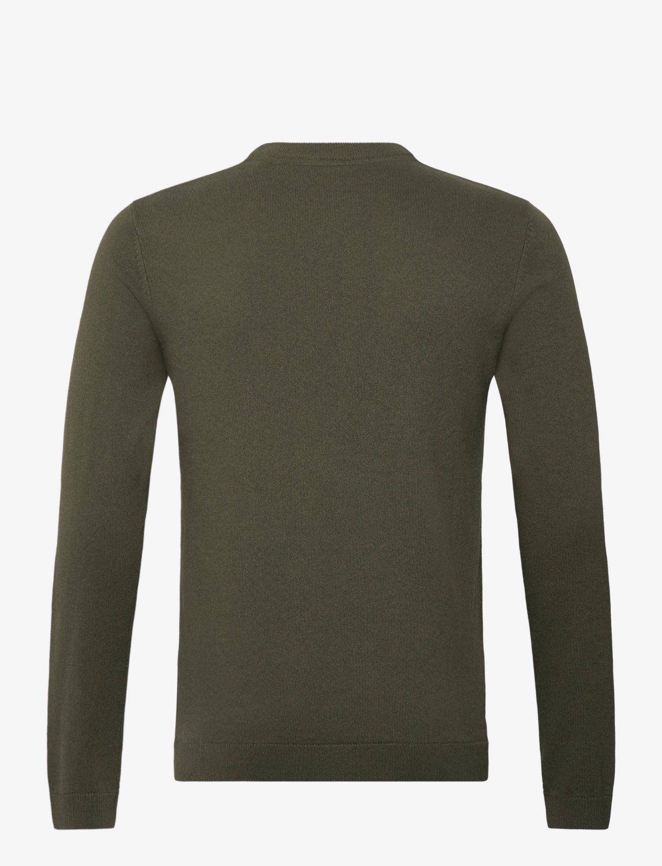 Lindbergh - 100% recycle knit round neck - rundhalsad - army mel - 2