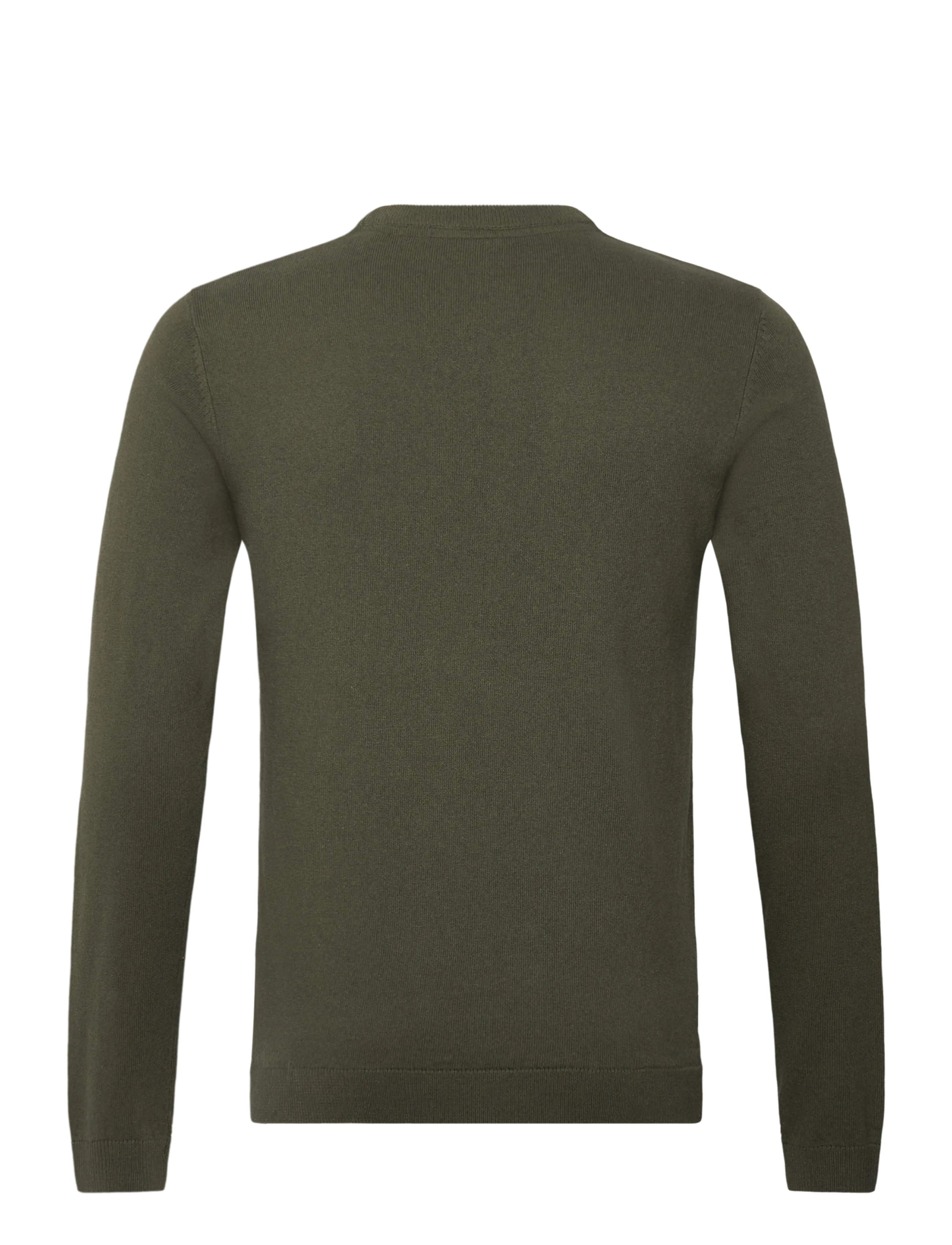 Lindbergh - 100% recycle knit round neck - round necks - army mel - 2