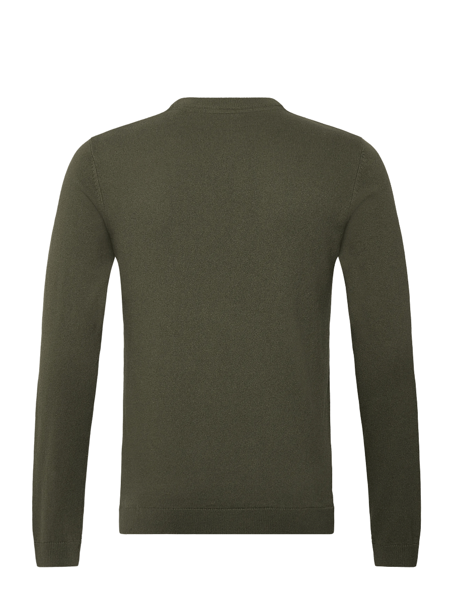 Lindbergh - 100% recycle knit round neck - rundhals - army mel - 2