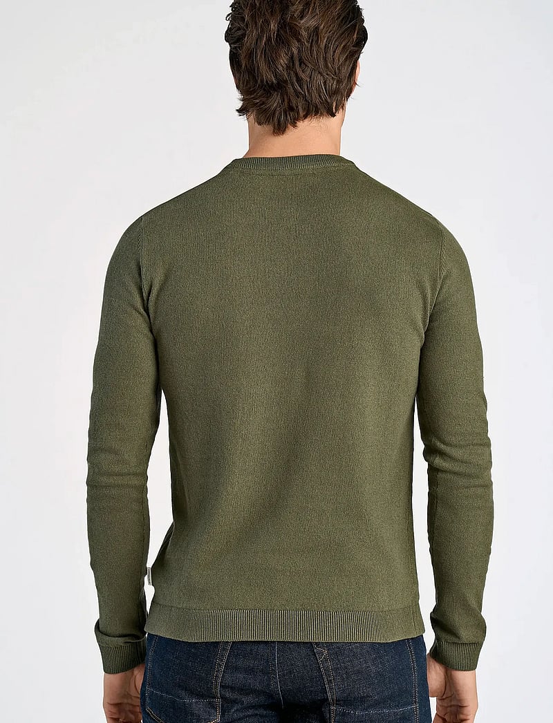 Lindbergh - 100% recycle knit round neck - rundhals - army mel - 3