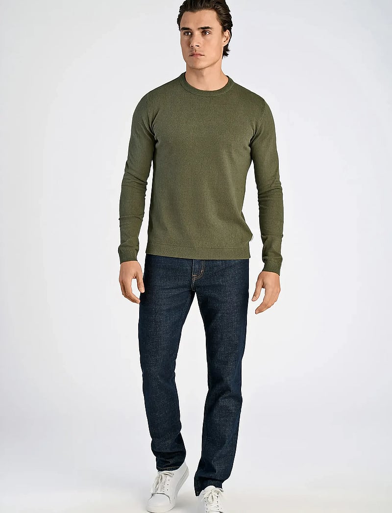 Lindbergh - 100% recycle knit round neck - rundhals - army mel - 4