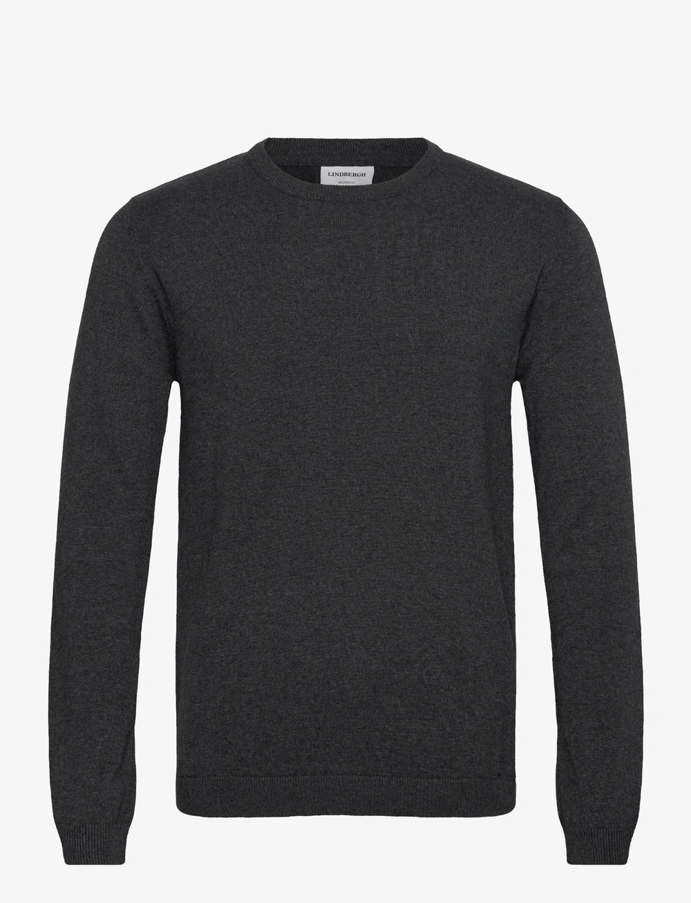 Lindbergh - 100% recycle knit round neck - rund hals - charcoal - 1