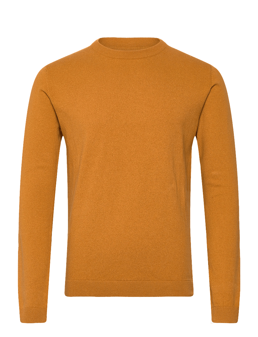 Lindbergh - 100% recycle knit round neck - rundhals - dk camel - 1
