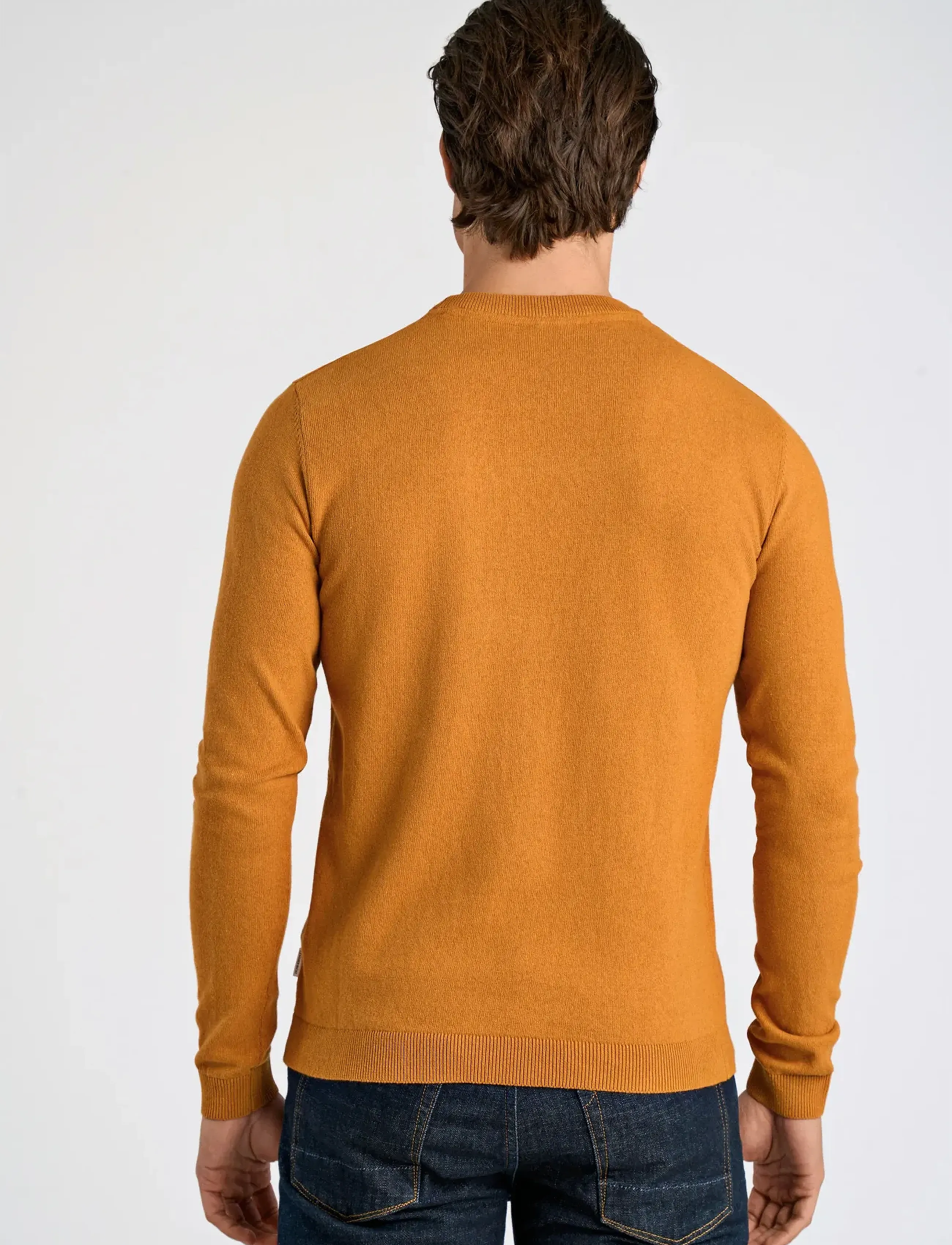 Lindbergh - 100% recycle knit round neck - rundhals - dk camel - 3