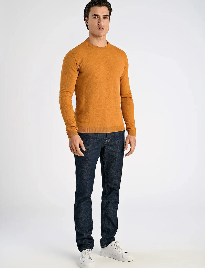 Lindbergh - 100% recycle knit round neck - Ümmarguse kaelusega kudumid - dk camel - 4