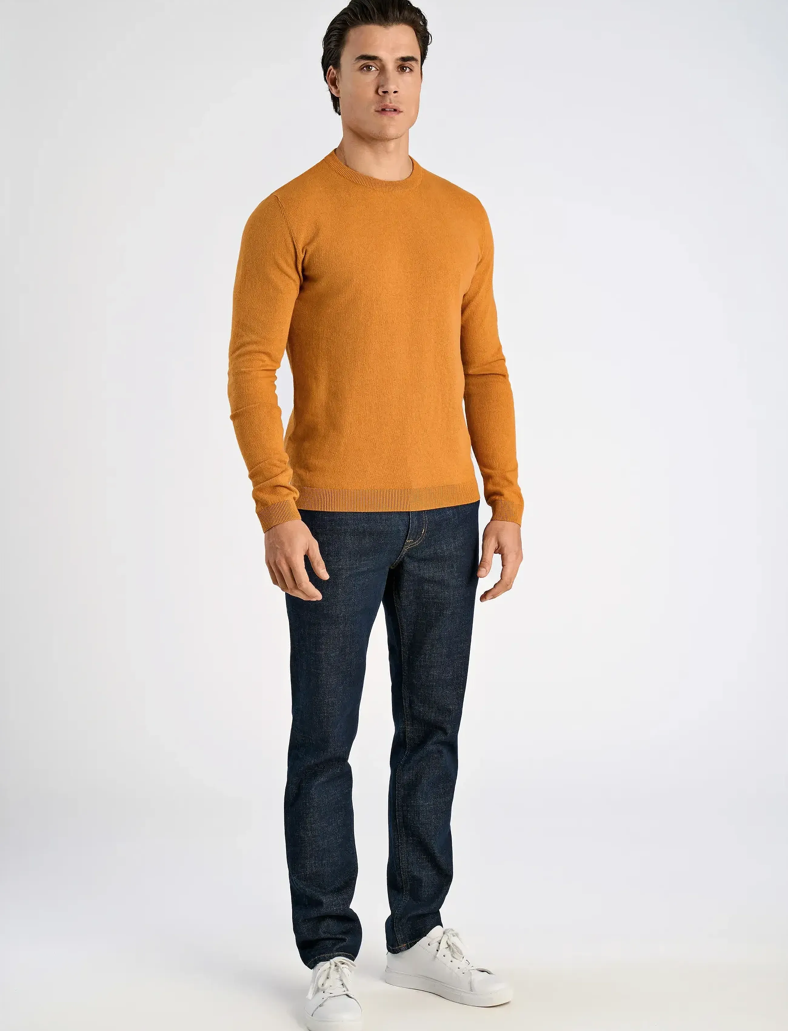 Lindbergh - 100% recycle knit round neck - pyöreäaukkoiset - dk camel - 4