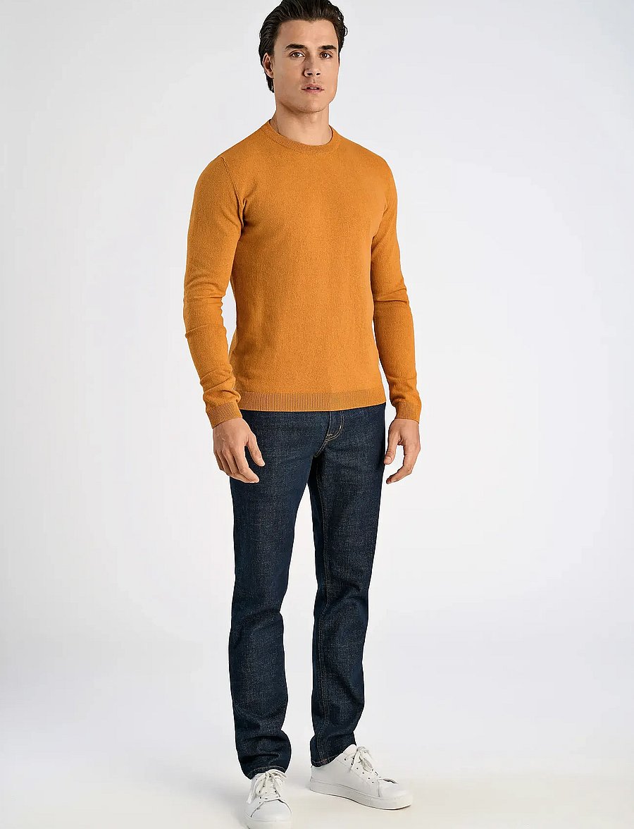 Lindbergh - 100% recycle knit round neck - rundhals - dk camel - 4