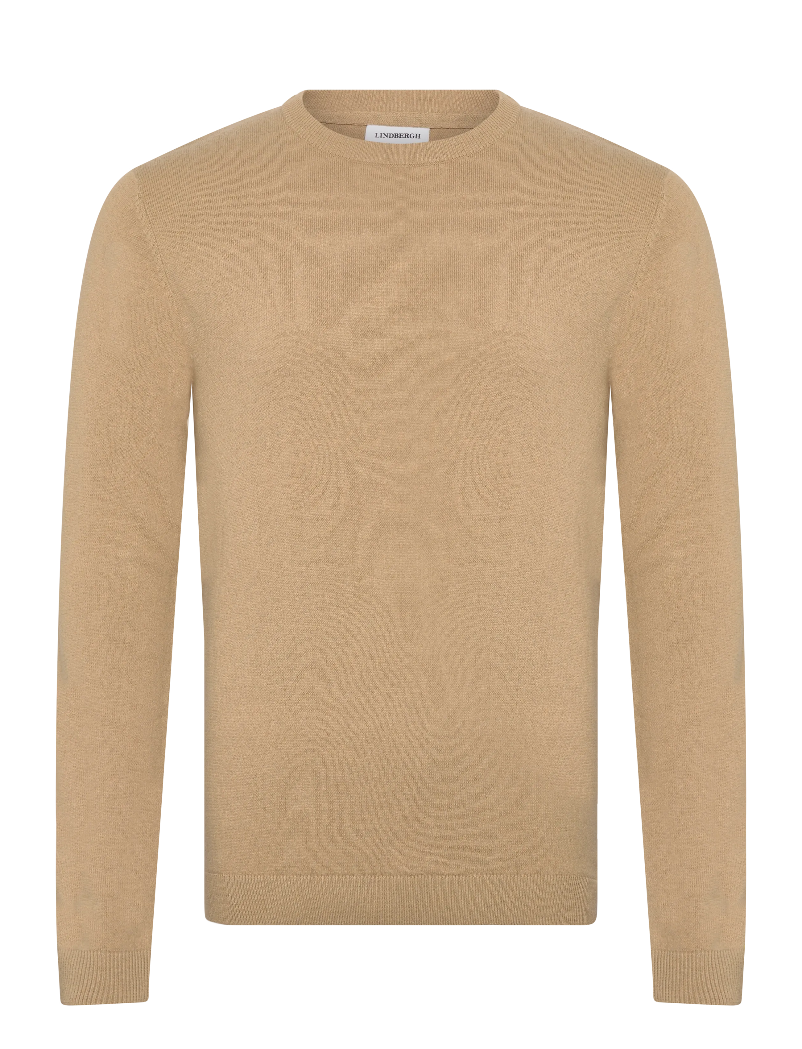 LINDBERGH 100% Recycle Knit Runder Hals Beige - XXL - Herren