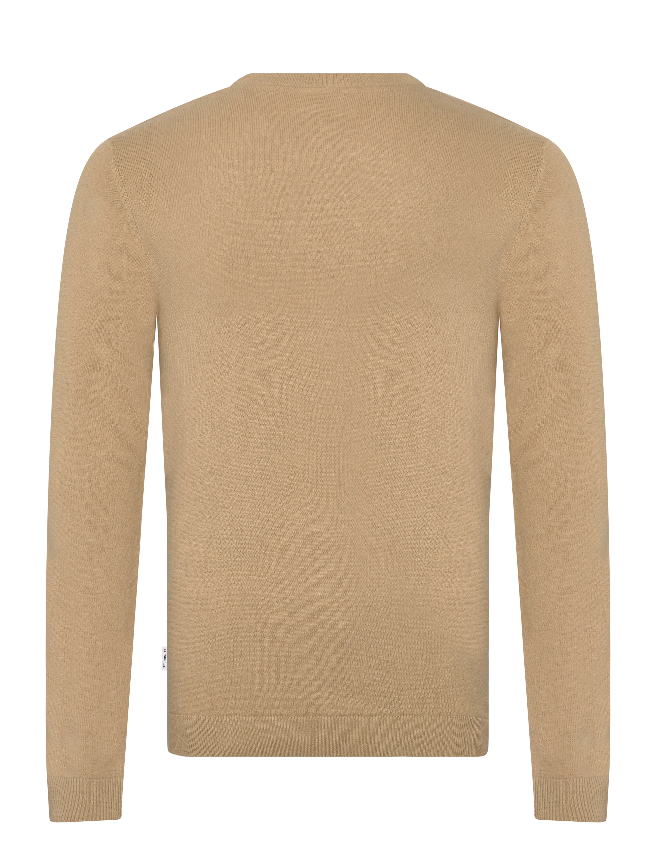 Lindbergh - 100% recycle knit round neck - rundhals - dk sand mel - 2