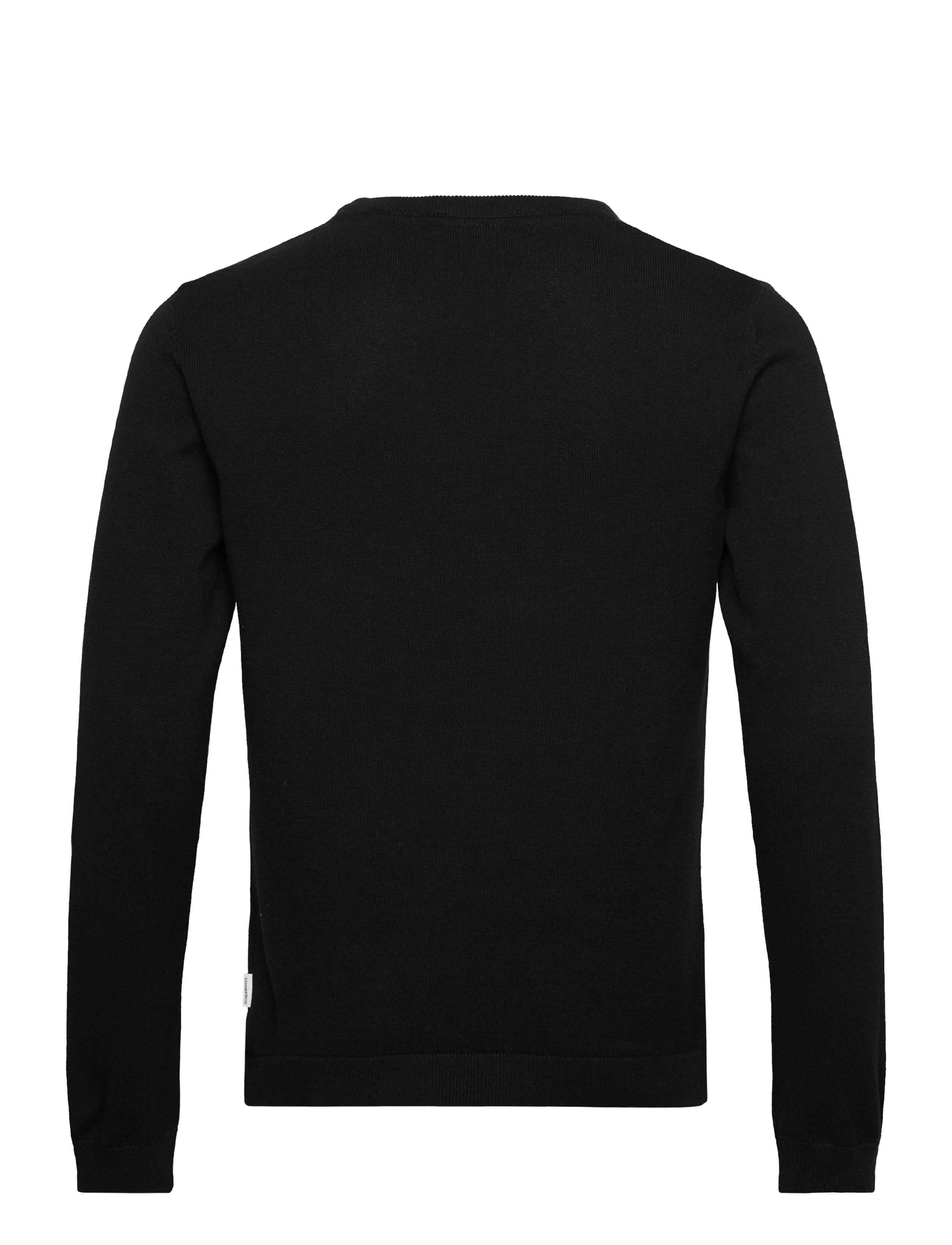 Lindbergh - 100% recycle knit round neck - stickade basplagg - black - 1