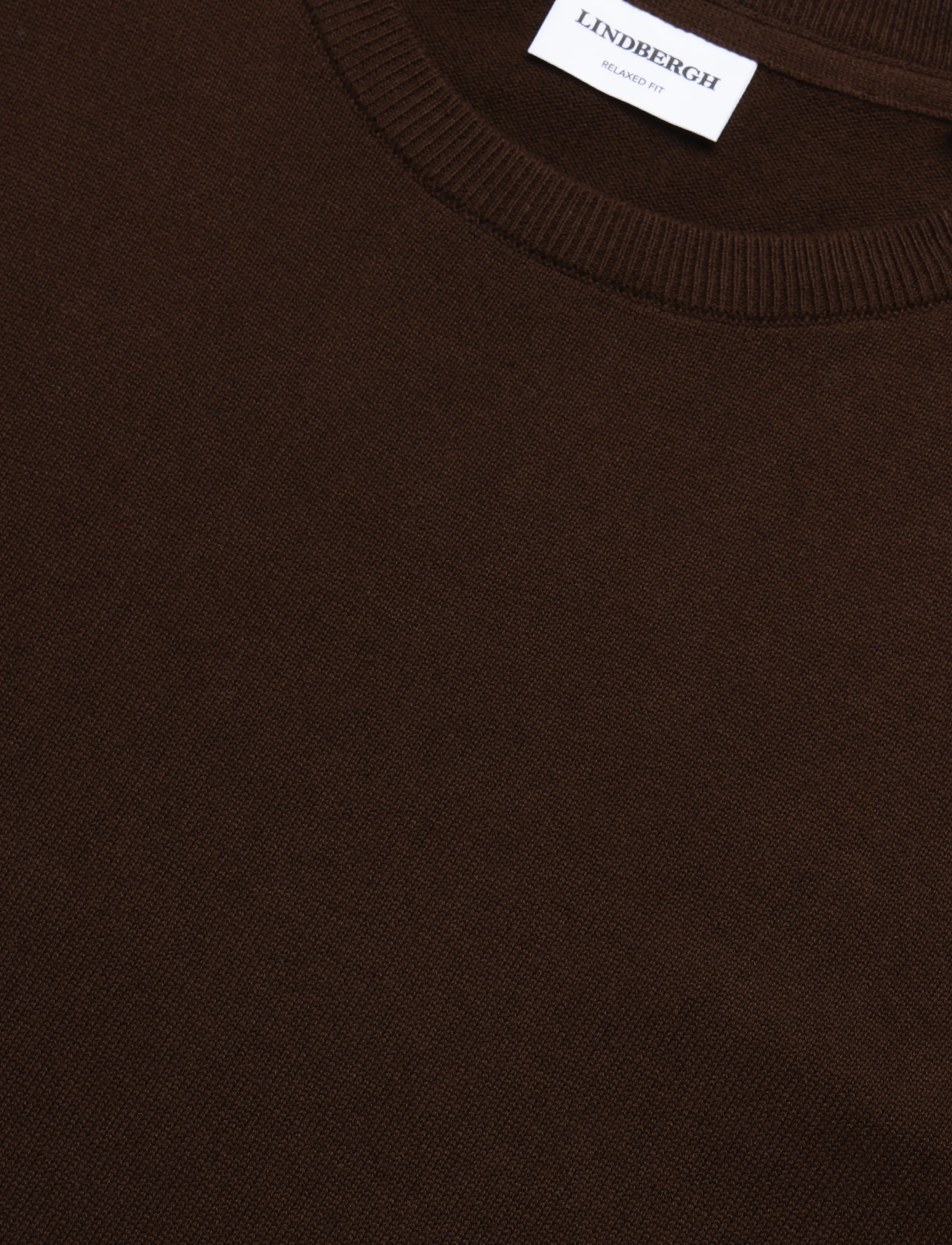 Lindbergh - 100% recycle knit round neck - basic-strickmode - brown - 5