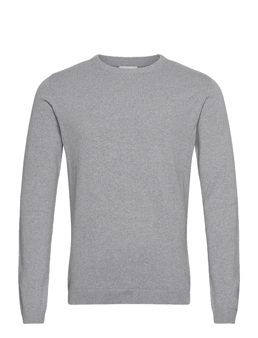 Lindbergh - 100% recycle knit round neck - rundhals - dk grey - 0