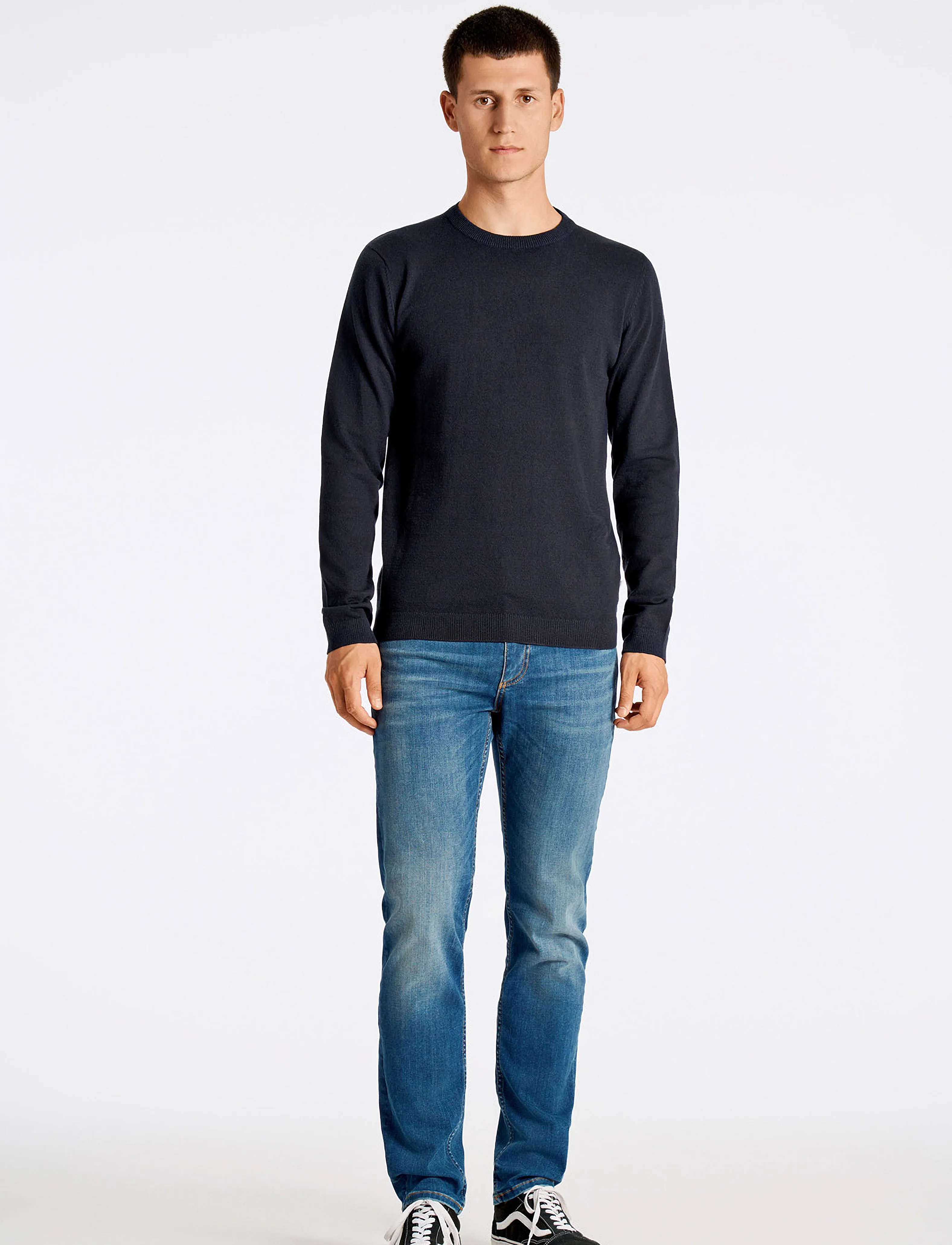 Lindbergh - 100% recycle knit round neck - rund hals - navy - 4