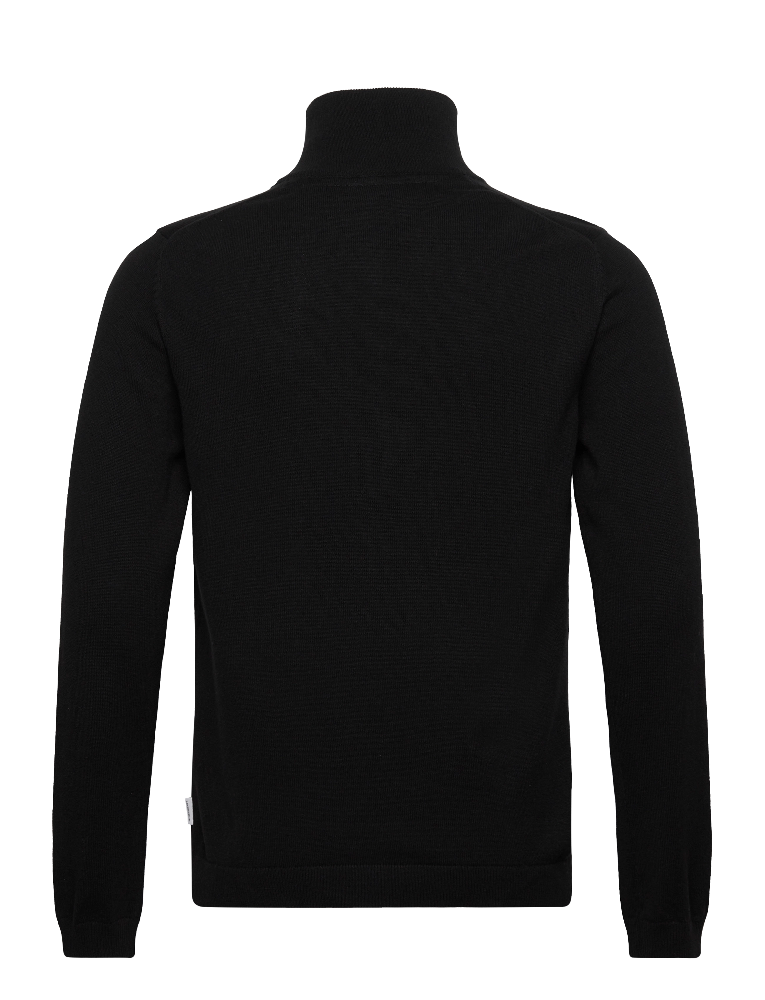 Lindbergh - 100% recycle knit half zip - miesten - black - 1