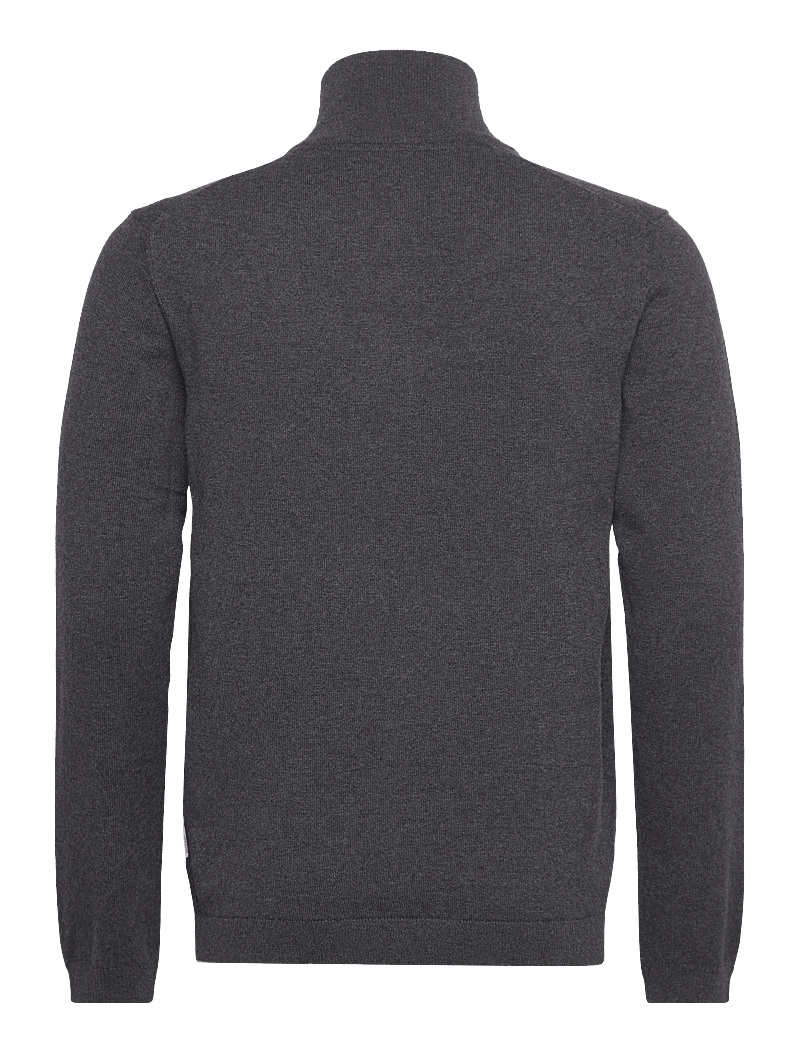 Lindbergh - 100% recycle knit half zip - pullover mit halbem reißverschluss - charcoal - 2