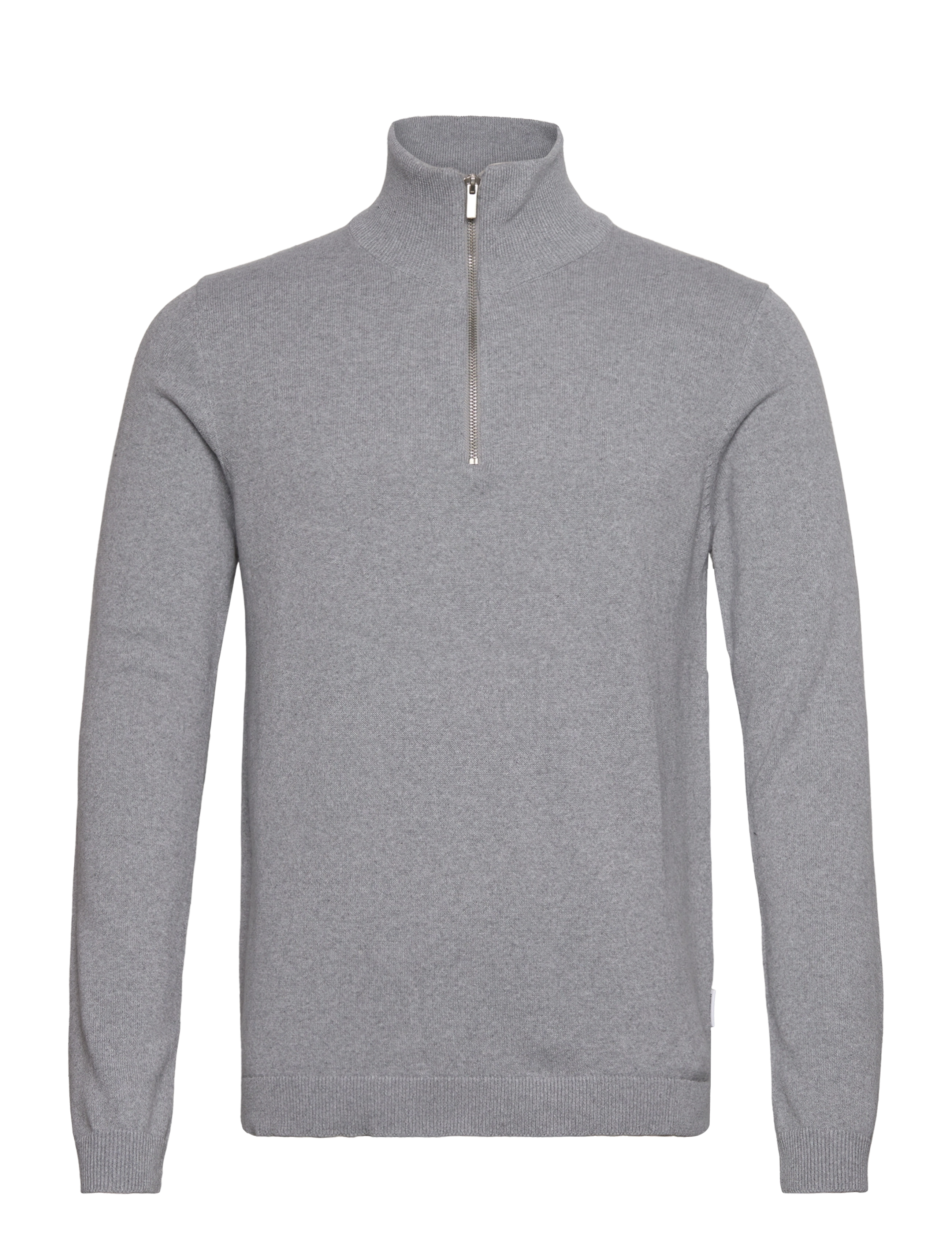 Lindbergh 100% recycle knit half zip - Strickmode - DK GREY / grey