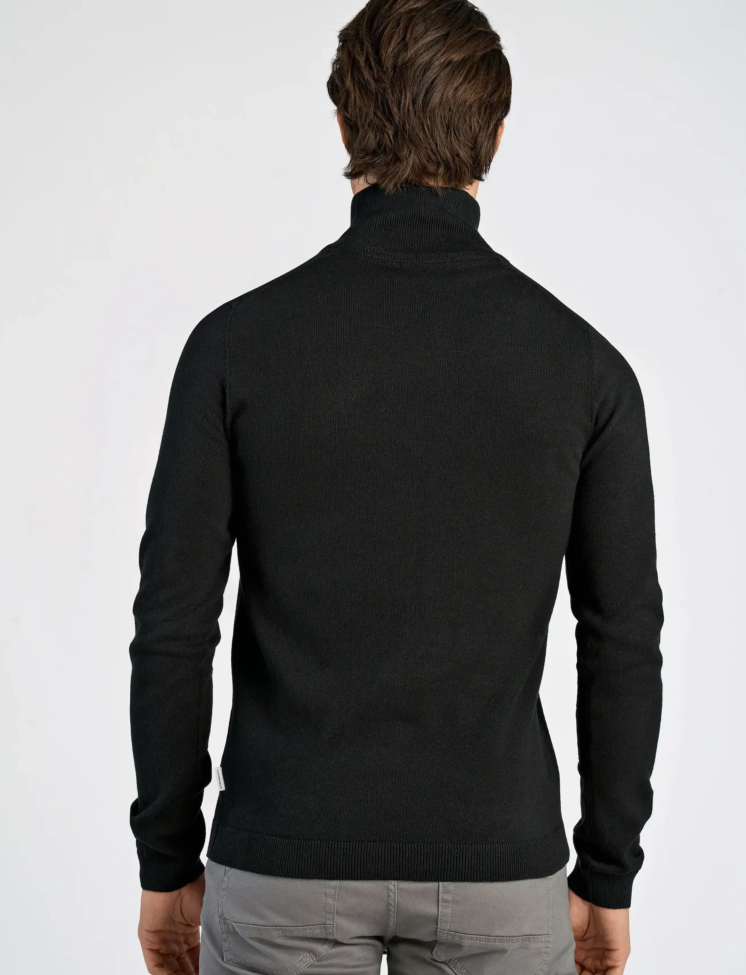 Lindbergh - 100% recycle knit half zip - män - black - 3