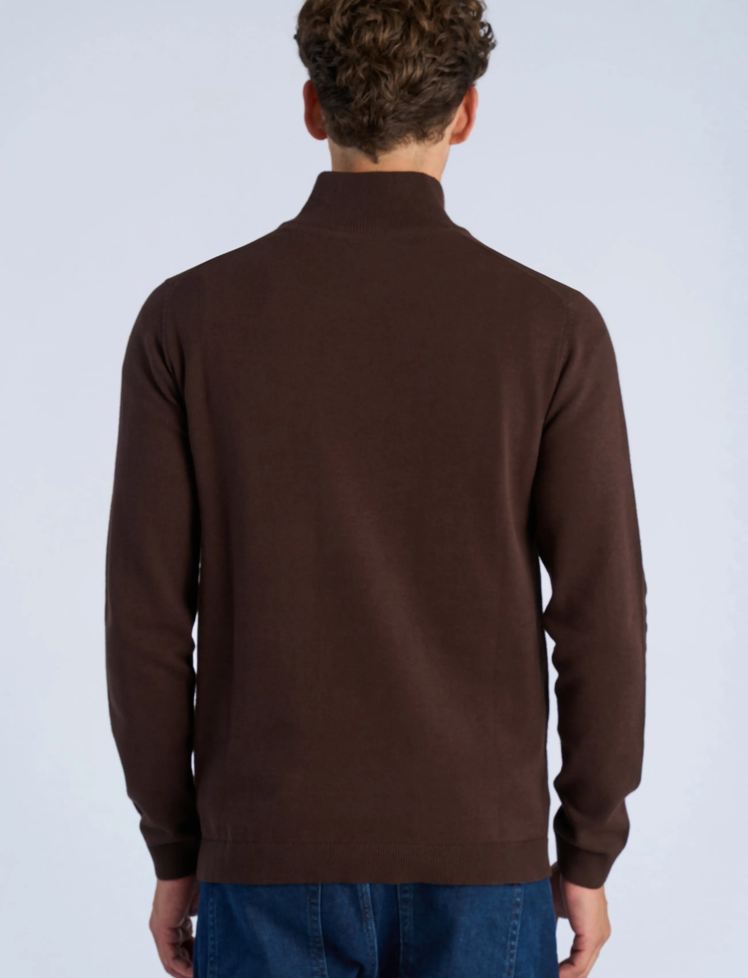 Lindbergh - 100% recycle knit half zip - sügisesed riided - brown - 4