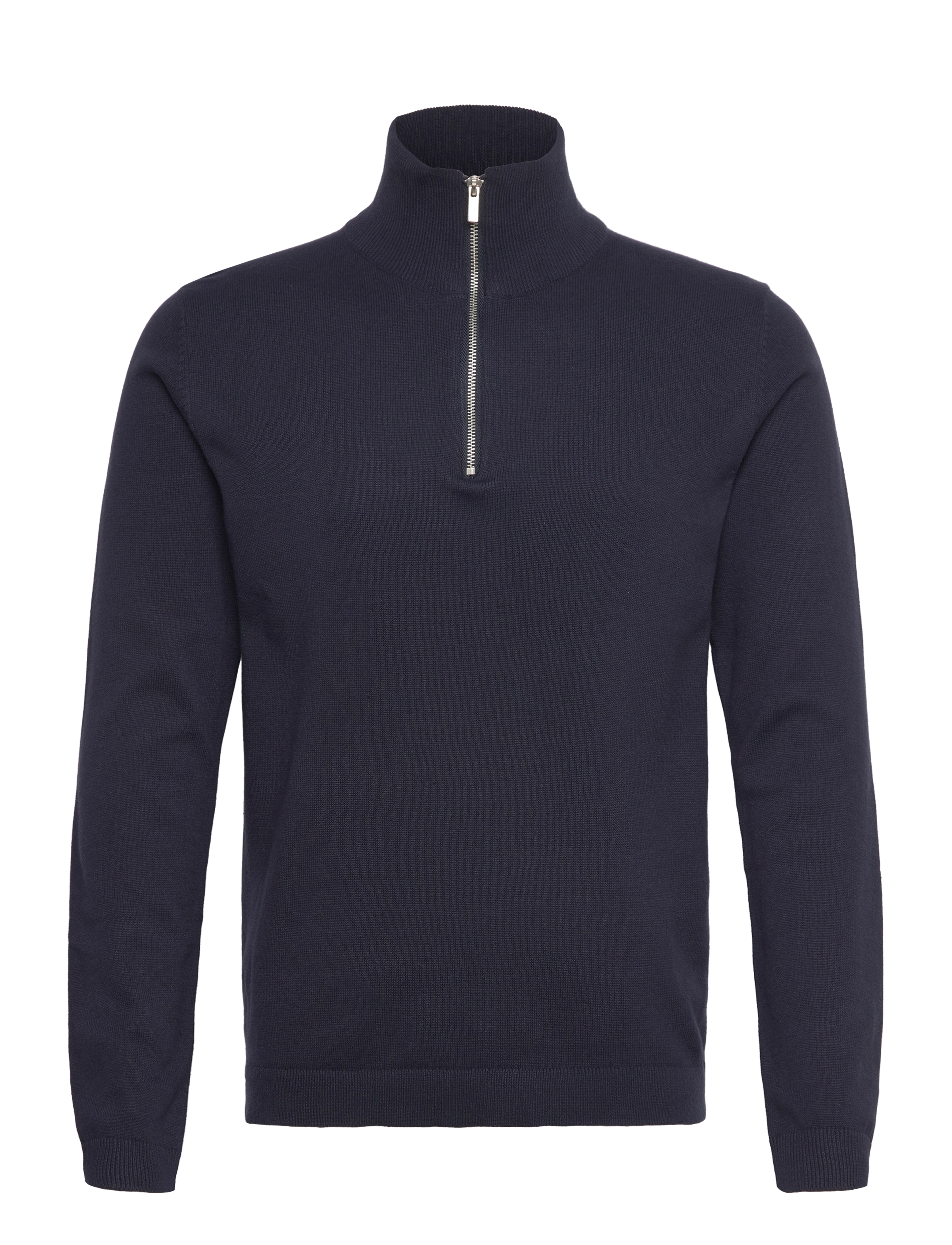Lindbergh 100% recycle knit half zip - Strik - NAVY / navy