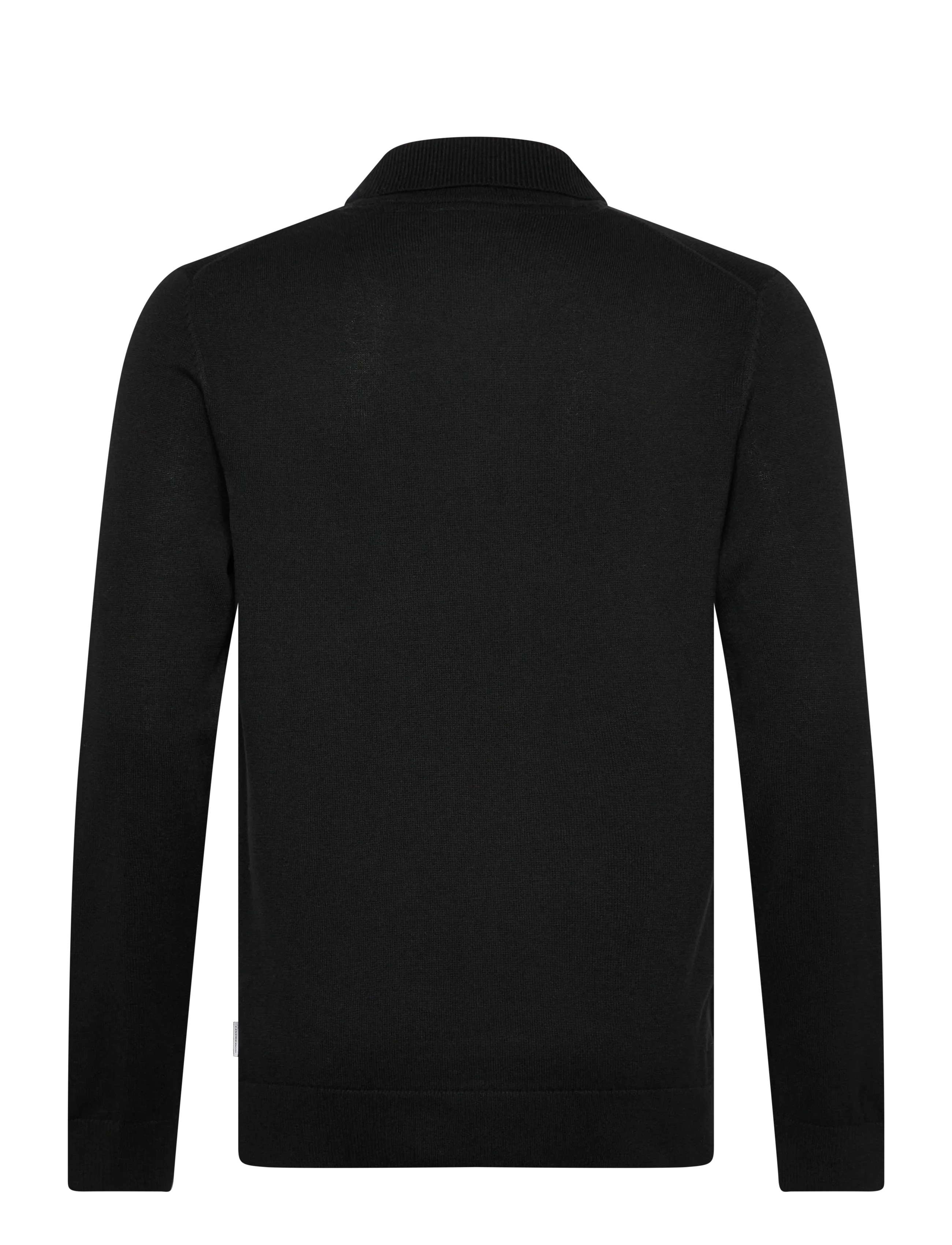 Lindbergh - 100% recycle knit half zip polo collar - män - black - 2