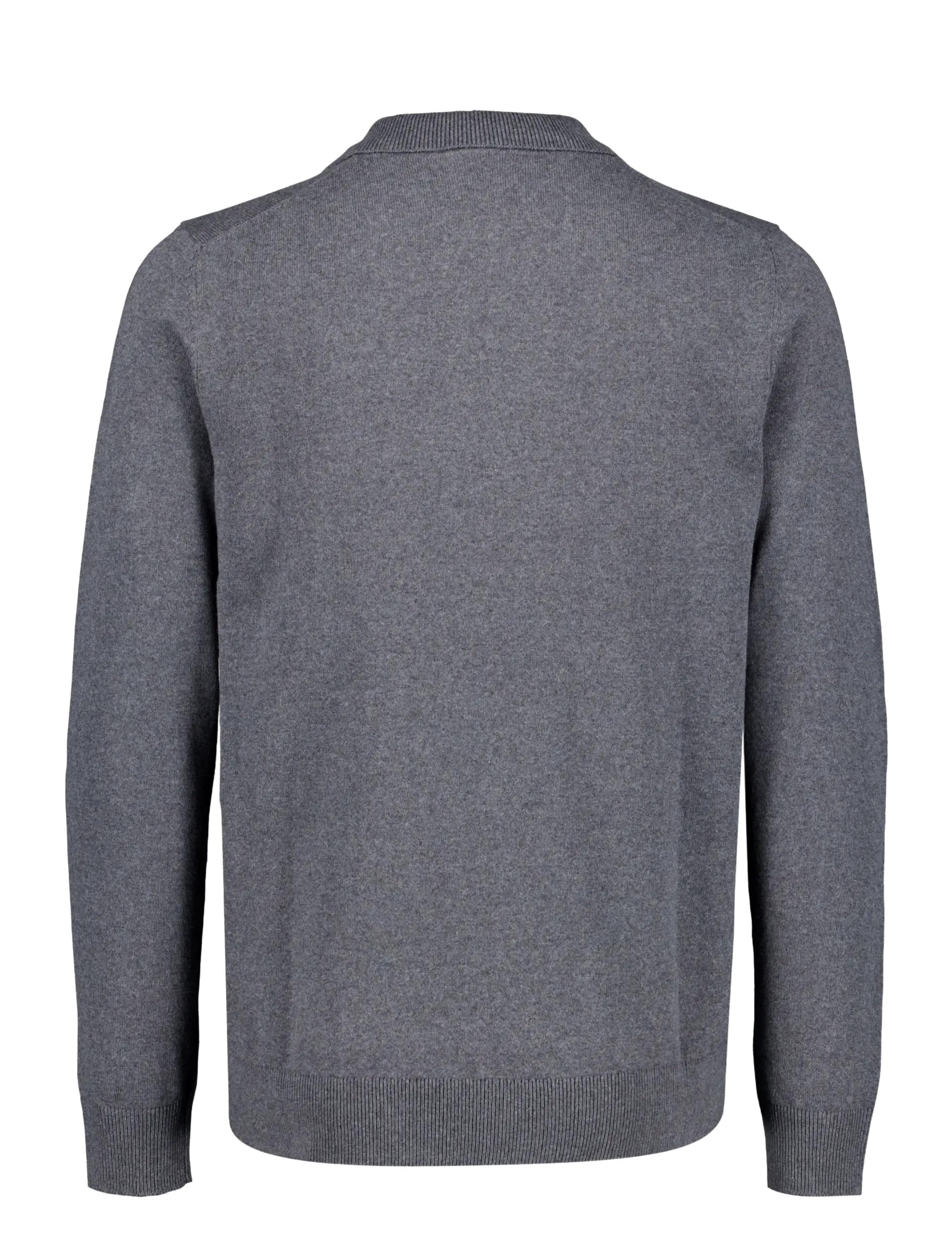 Lindbergh - 100% recycle knit half zip polo collar - autumn clothing - dk grey - 2