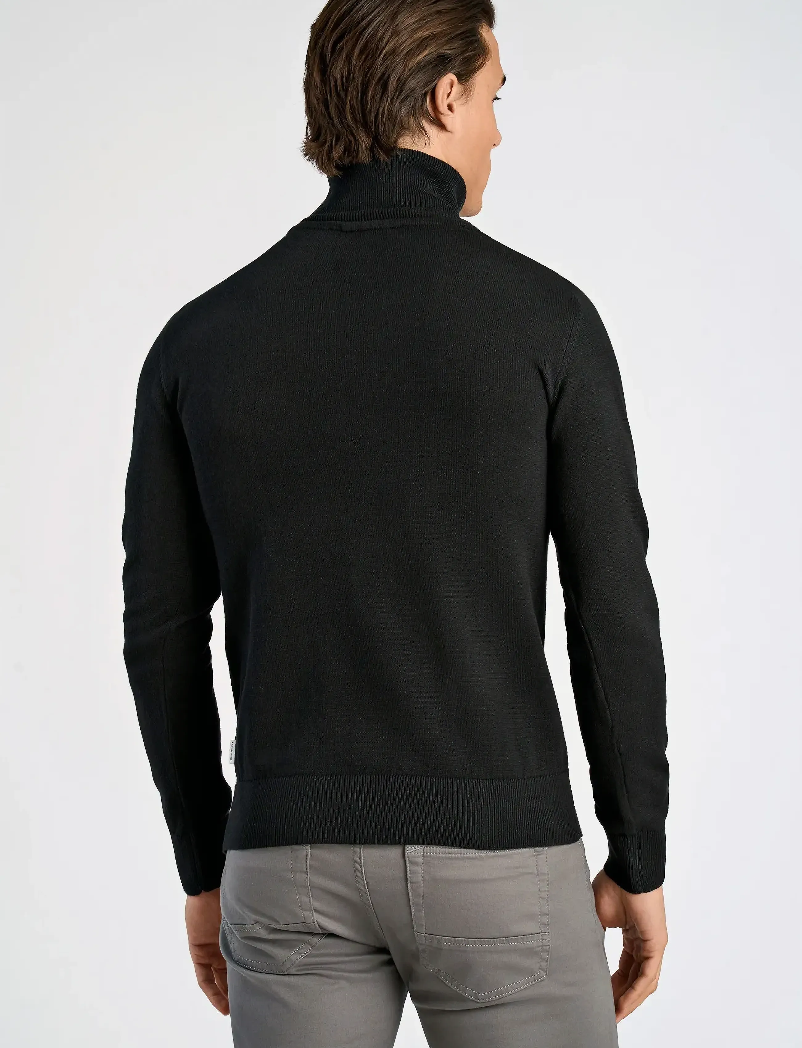 Lindbergh - 100% recycle knit roll neck - golfy - black - 3