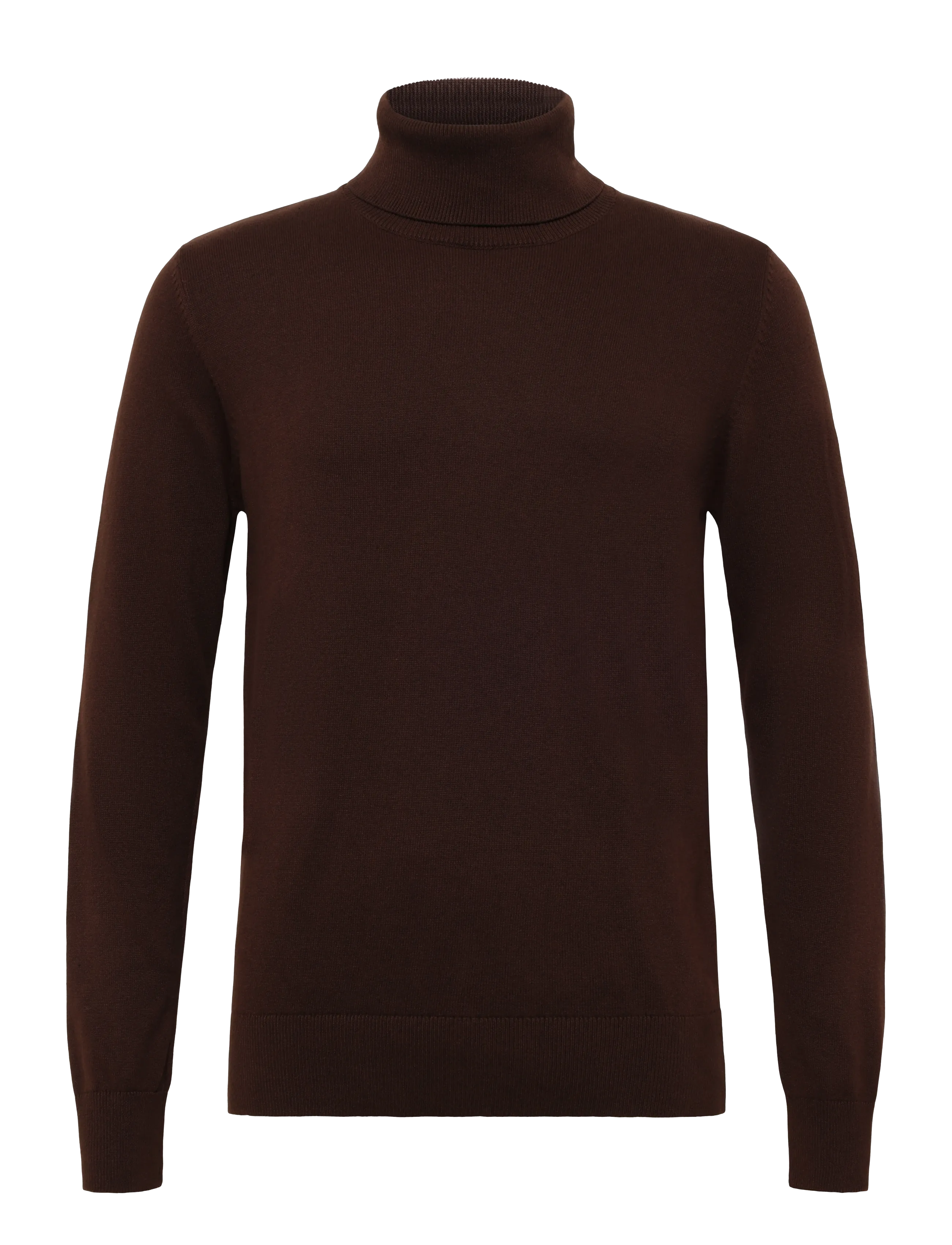 Lindbergh 100% recycle knit roll neck - Lindbergh - BROWN / brown
