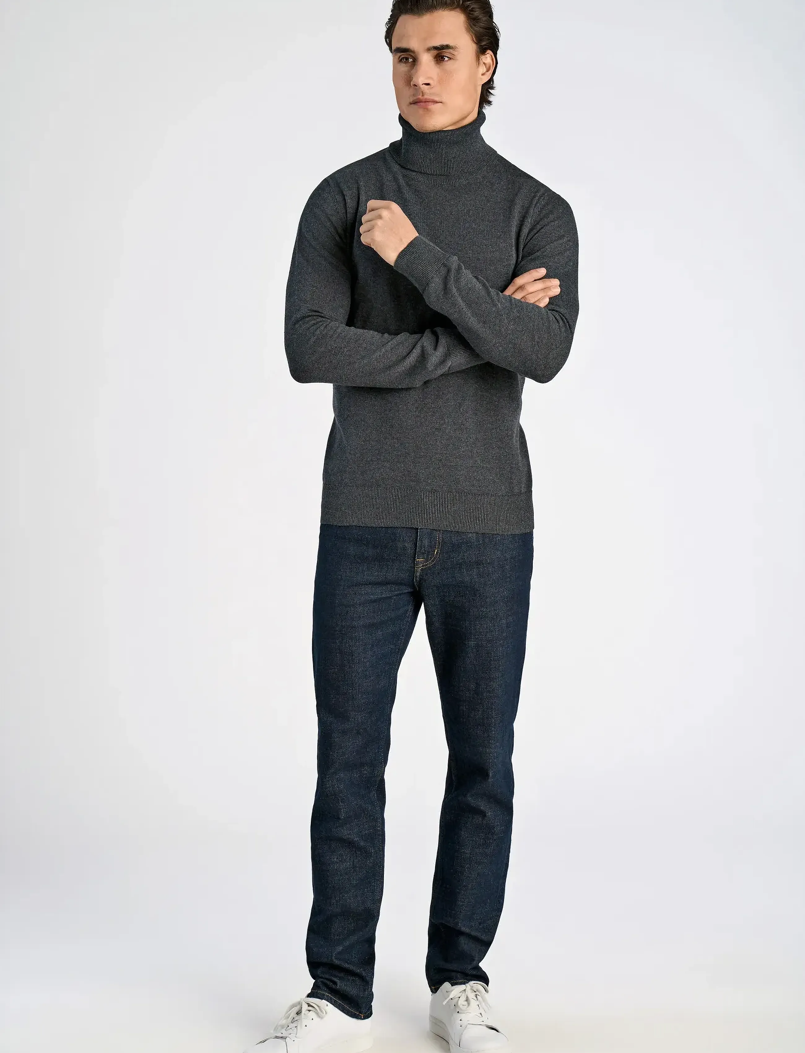 Lindbergh - 100% recycle knit roll neck - rollkragen - charcoal - 4